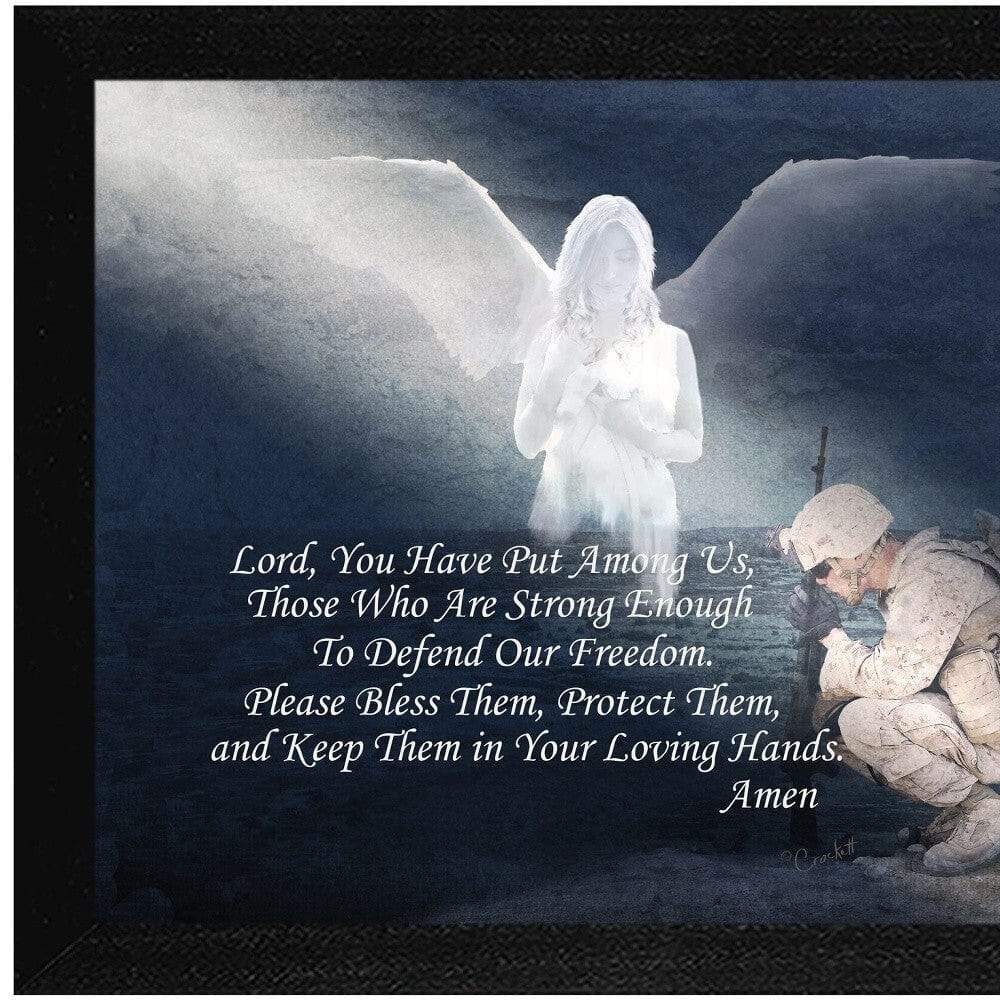 Protect our Soldiers Black Framed Print Wall Art - Image 2