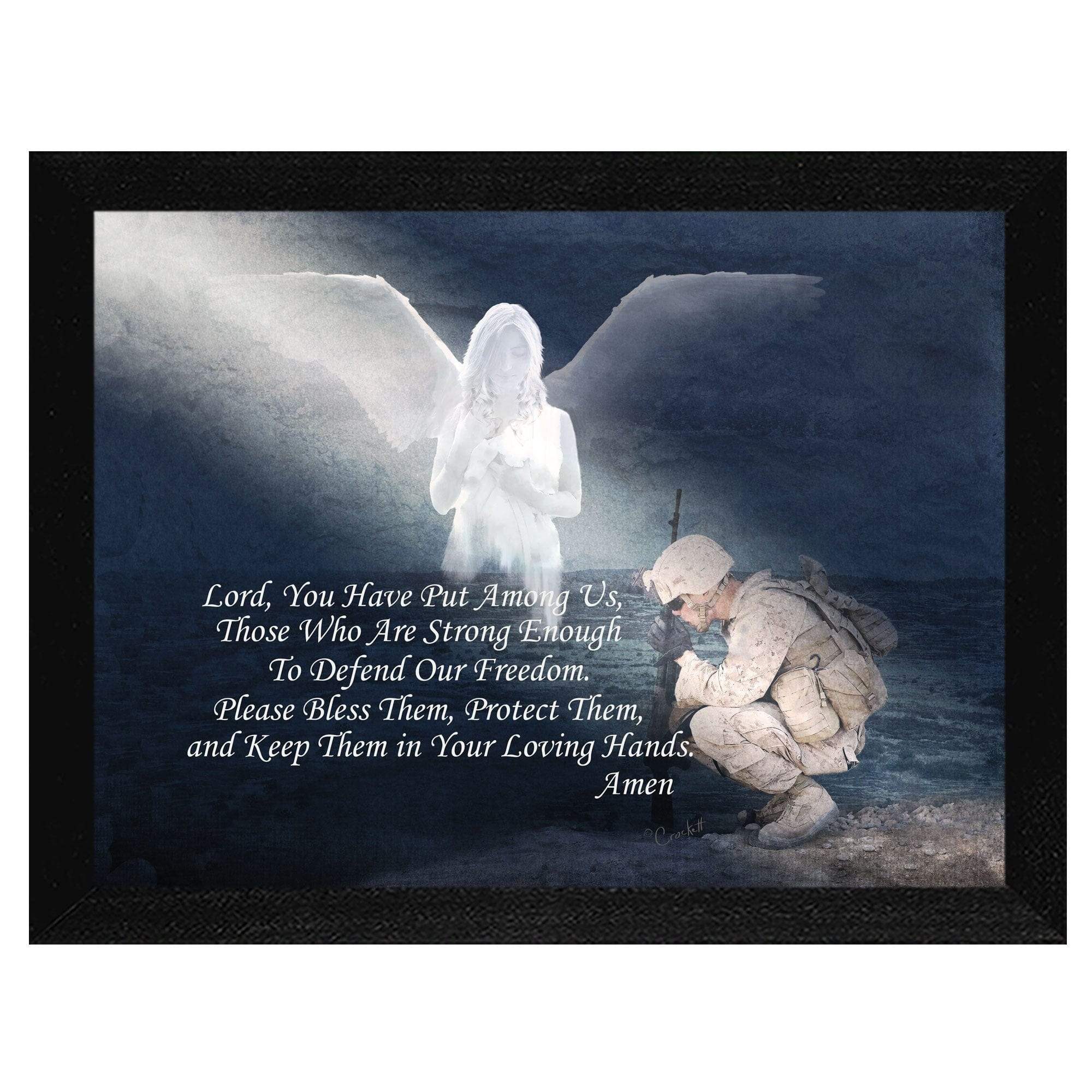 Protect our Soldiers Black Framed Print Wall Art - Image 3