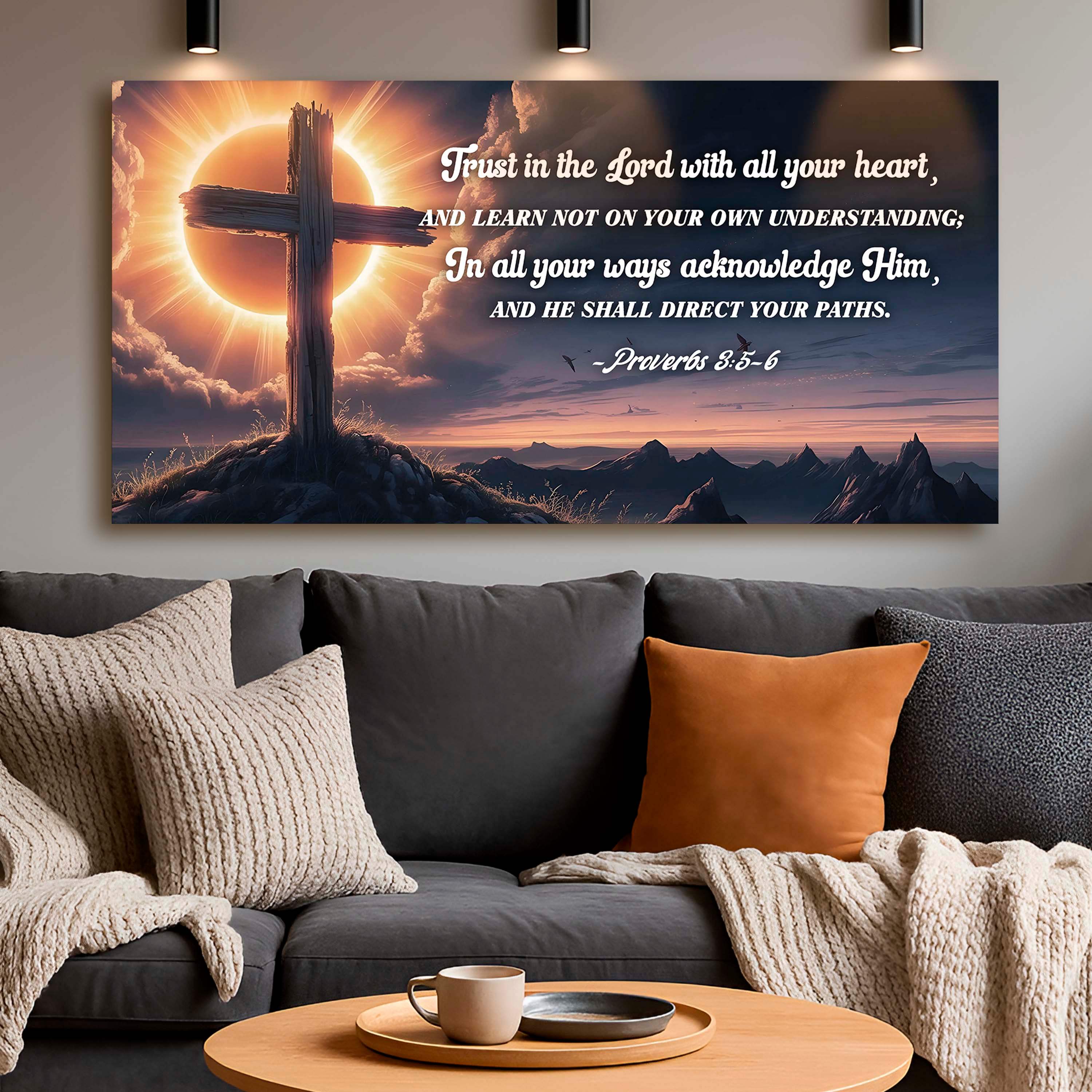 Proverbs 3:5-6 - Trust In The Lord With All Your Heart Faith Sign III - Image 3