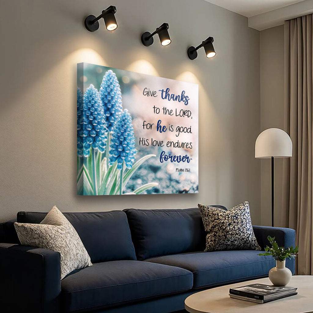 Psalm 136:1 - Give Thanks To The Lord Faith Wall Sign - Image 2