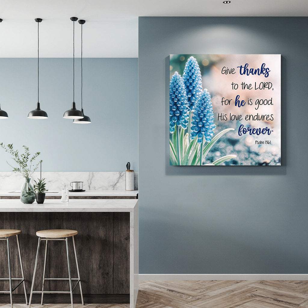 Psalm 136:1 - Give Thanks To The Lord Faith Wall Sign - Image 3