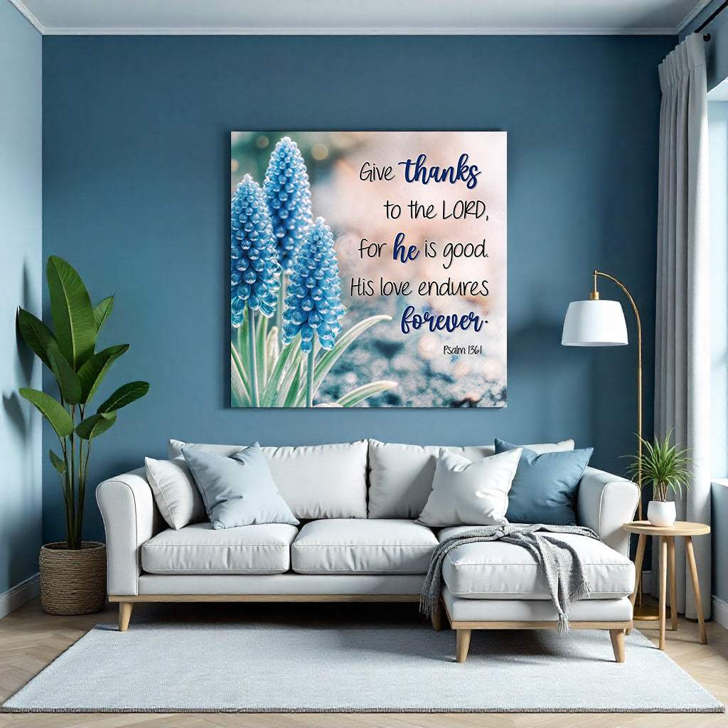 Psalm 136:1 - Give Thanks To The Lord Faith Wall Sign - Image 5