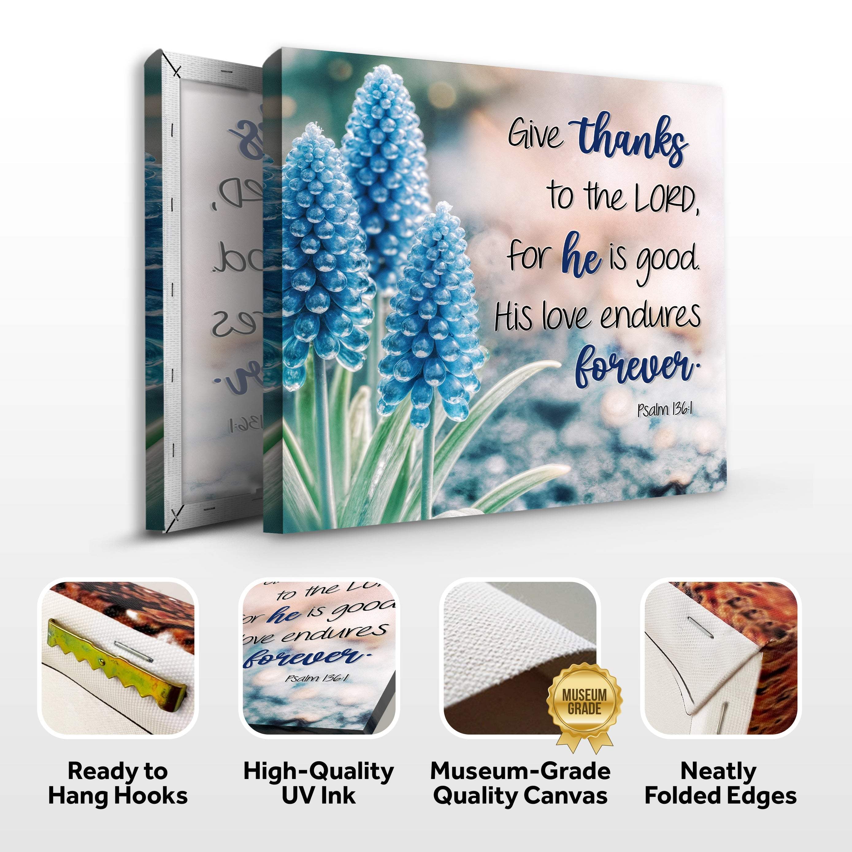 Psalm 136:1 - Give Thanks To The Lord Faith Wall Sign - Image 8