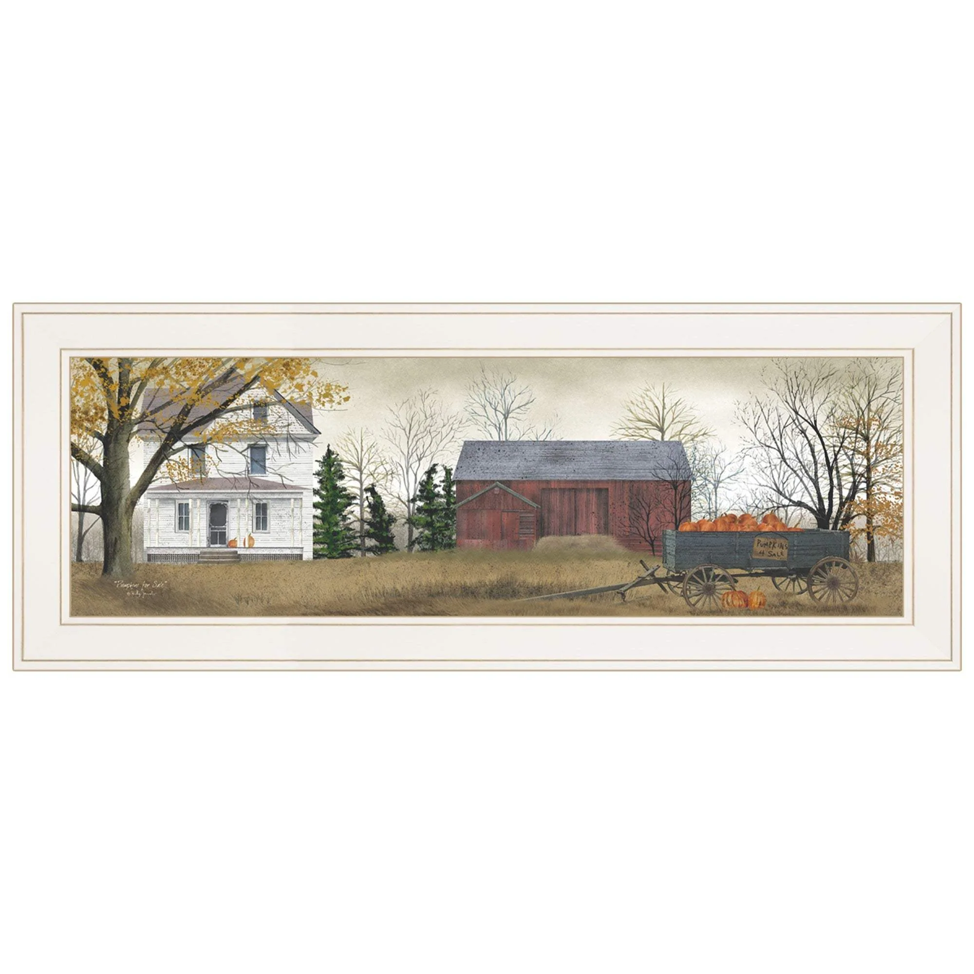 Pumpkins For Sale 2 White Framed Print Wall Art - Image 2