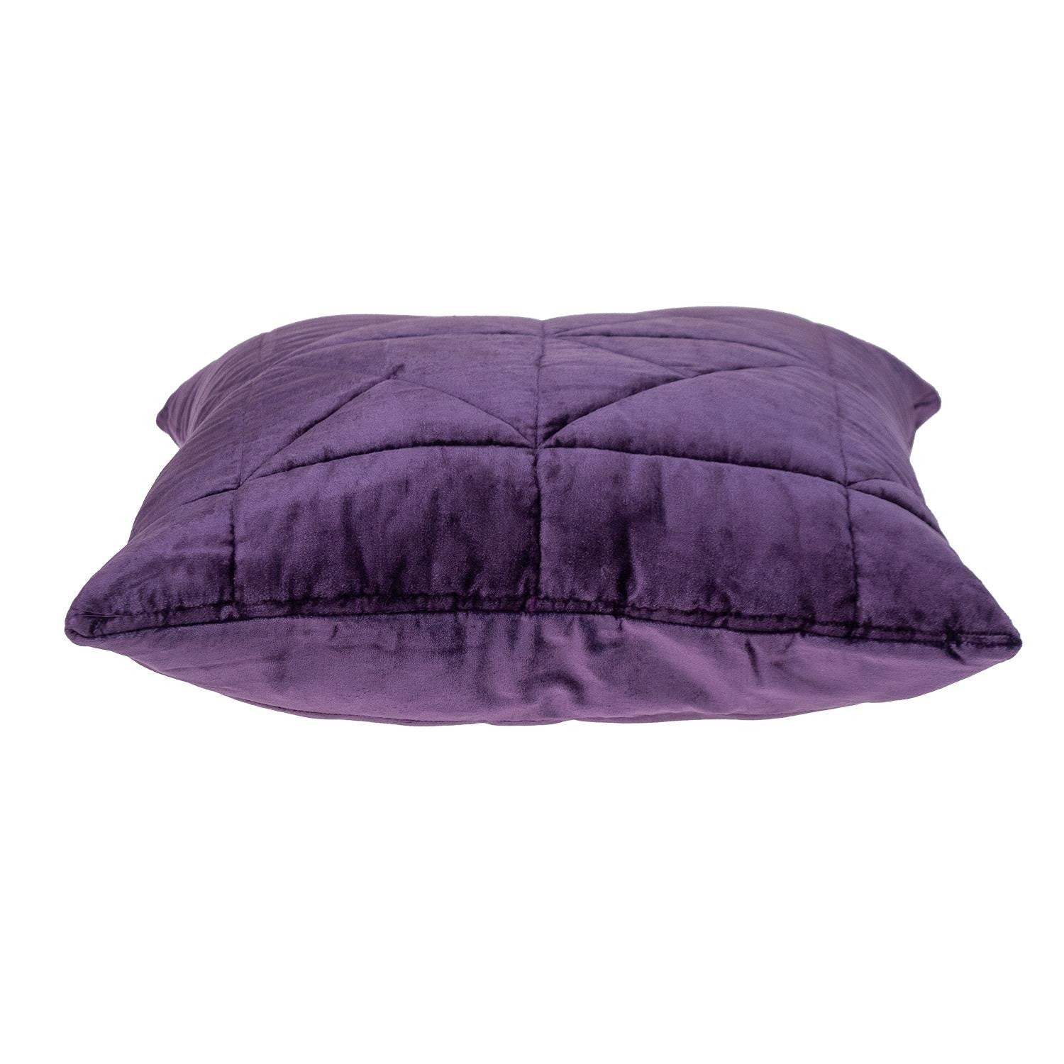 Purple Chunky Geo Stitched Velvet Decorative Throw Pillow - Image 4