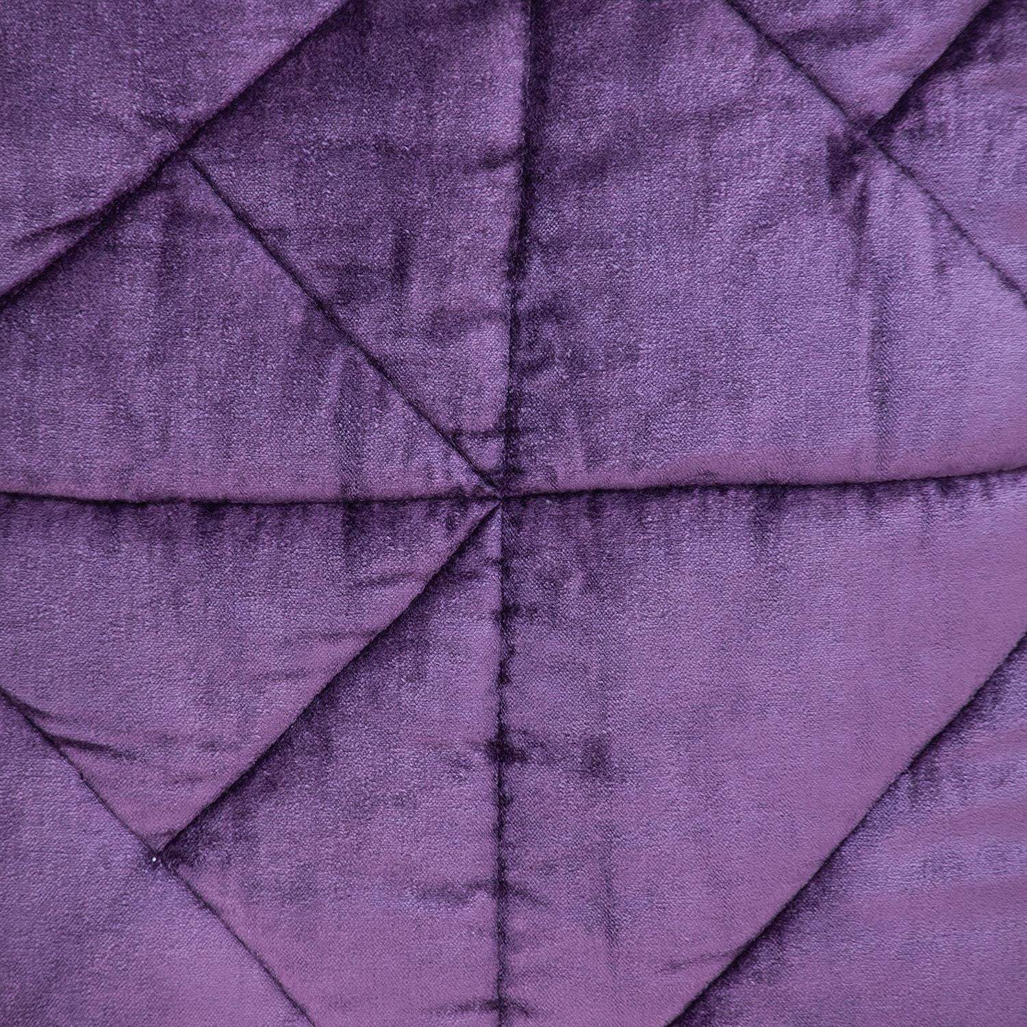 Purple Chunky Geo Stitched Velvet Decorative Throw Pillow - Image 8