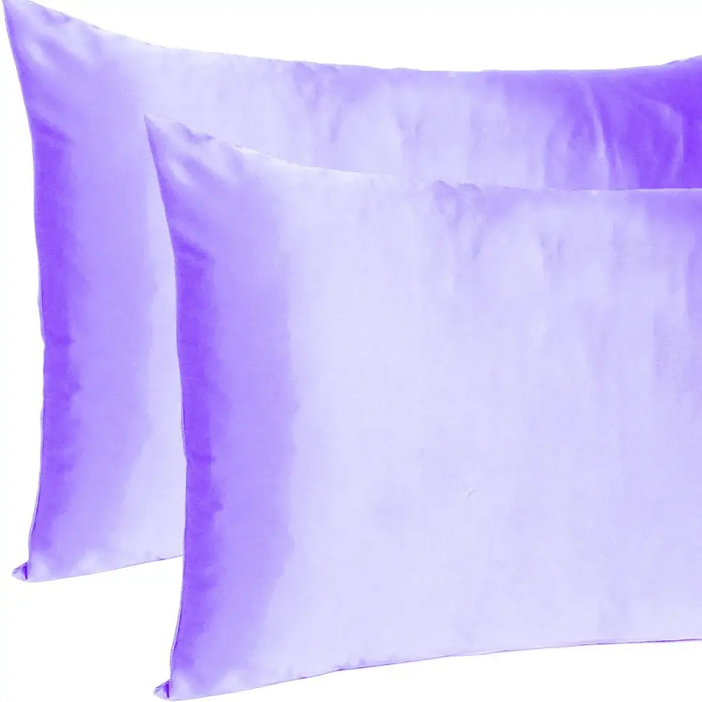 Purple Dreamy Set Of 2 Silky Satin Queen Pillowcases - Image 7