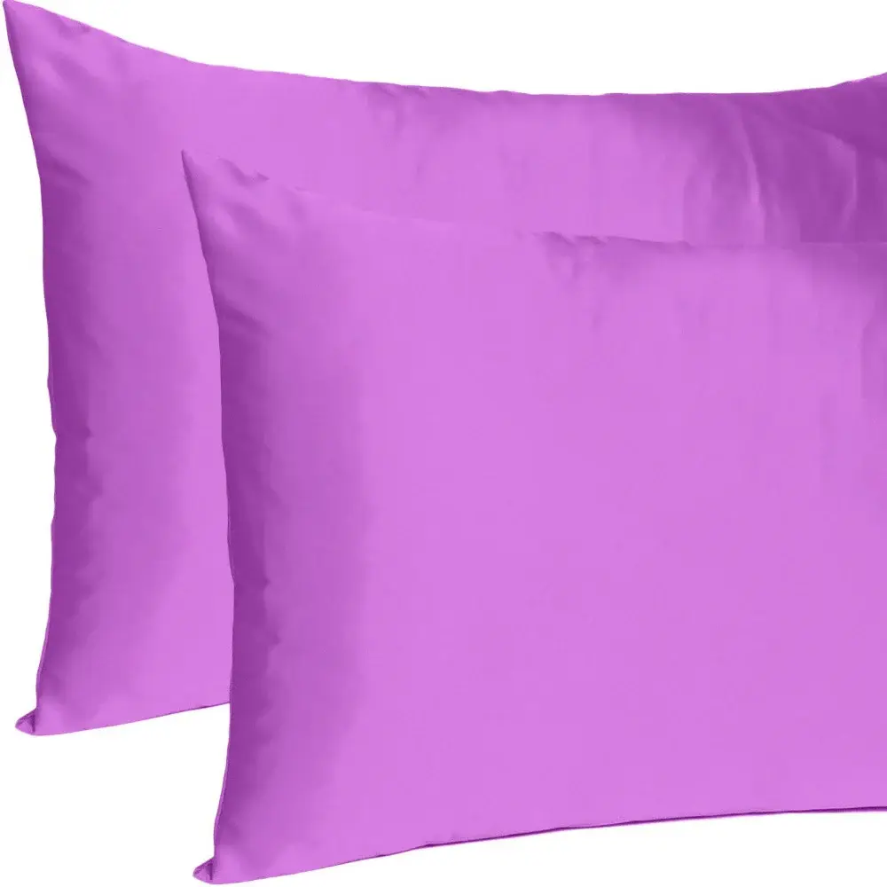 Purple Merlot Dreamy Set Of 2 Silky Satin Standard Pillowcases - Image 7