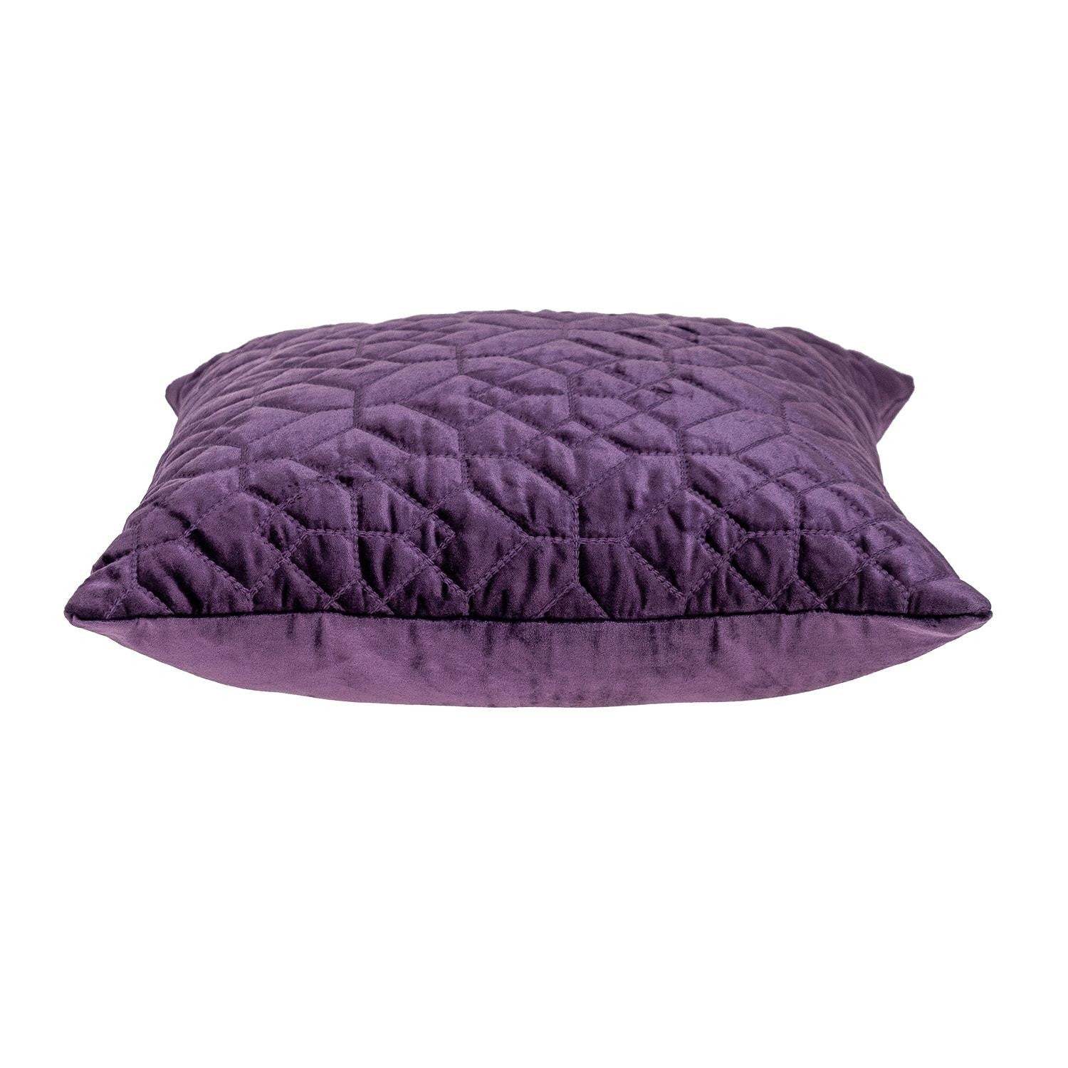 Purple Quilted Velvet Geo Decorative Throw Pillow - Image 5