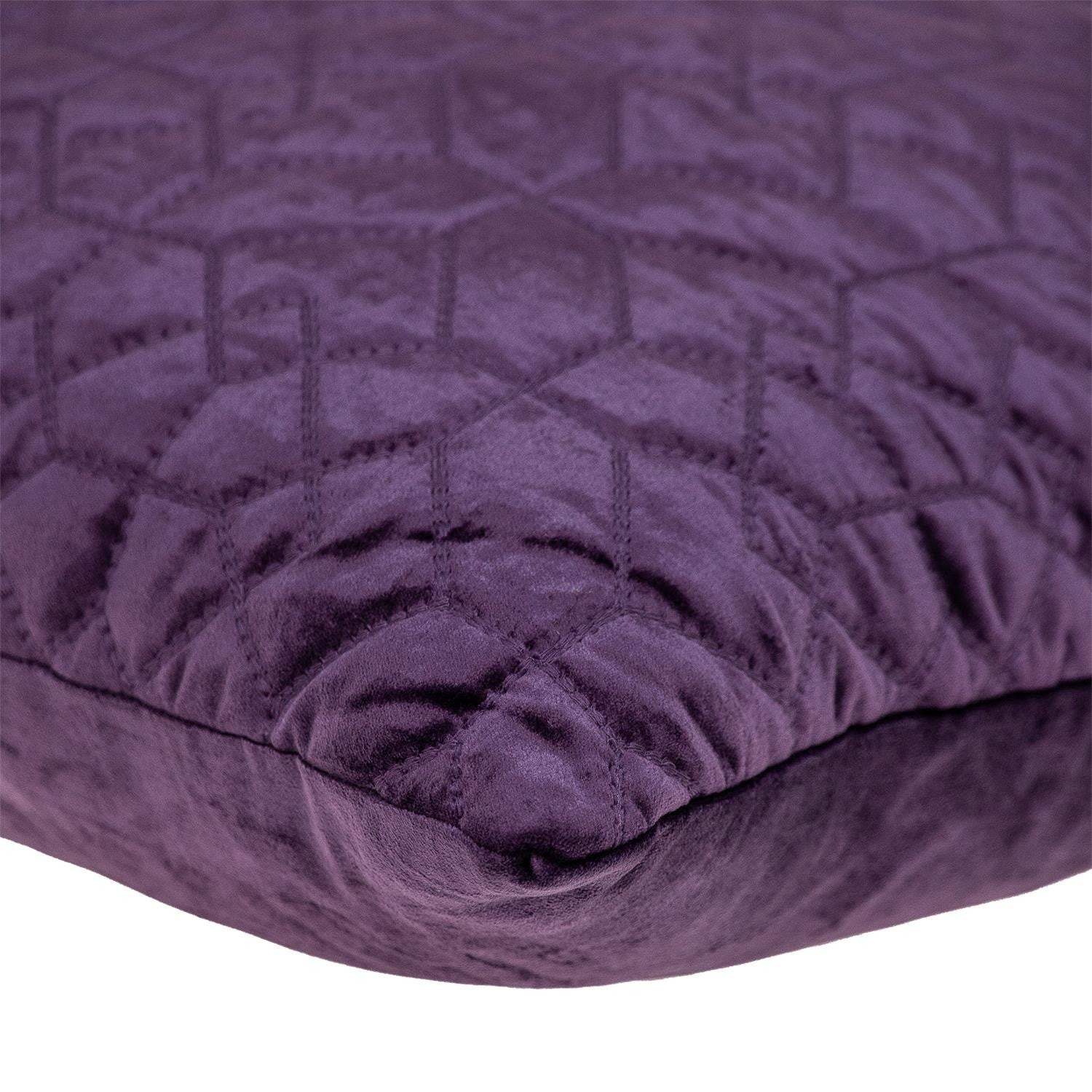 Purple Quilted Velvet Geo Decorative Throw Pillow - Image 6