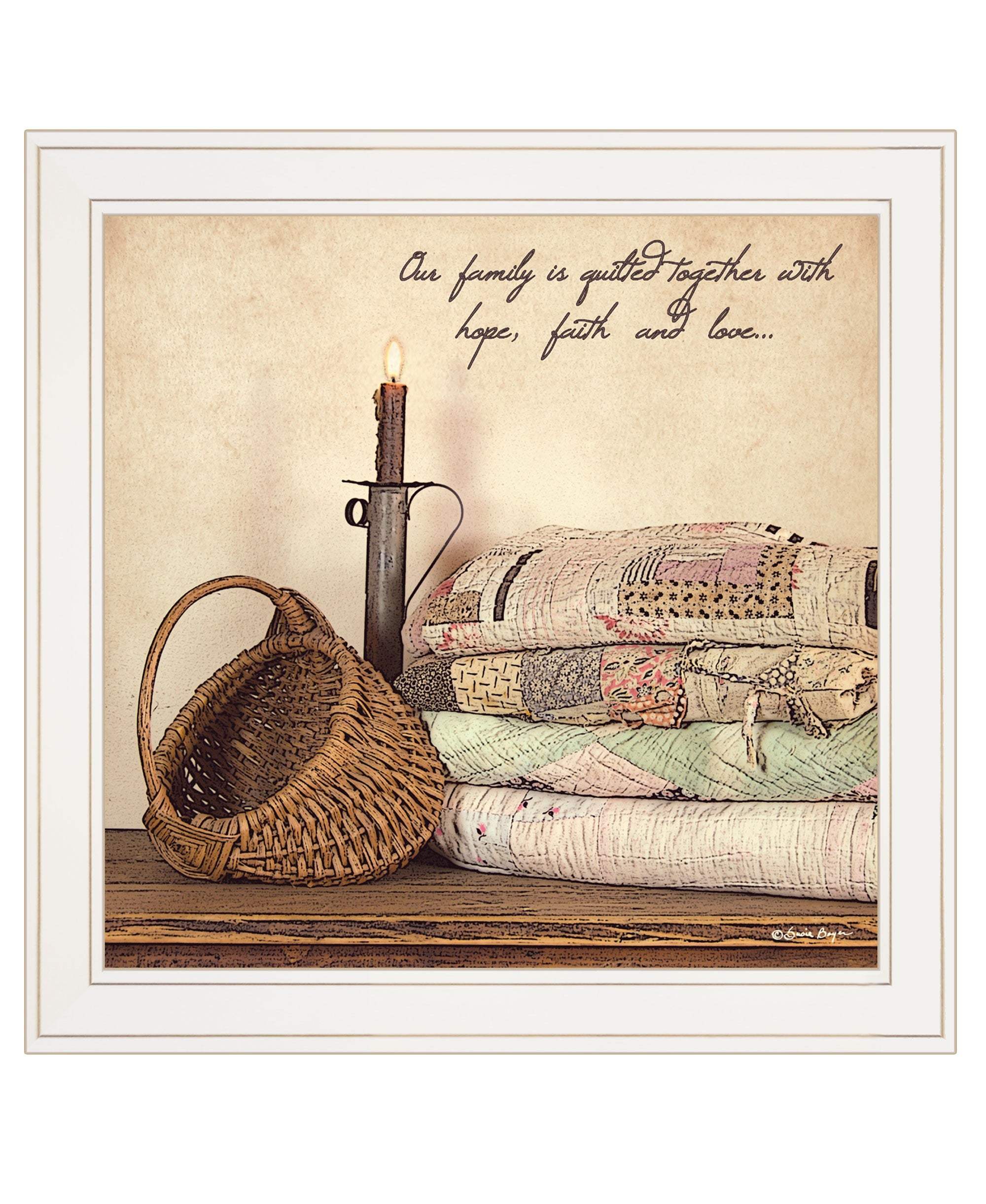 Quilted Together 1 White Framed Print Wall Art - Image 2