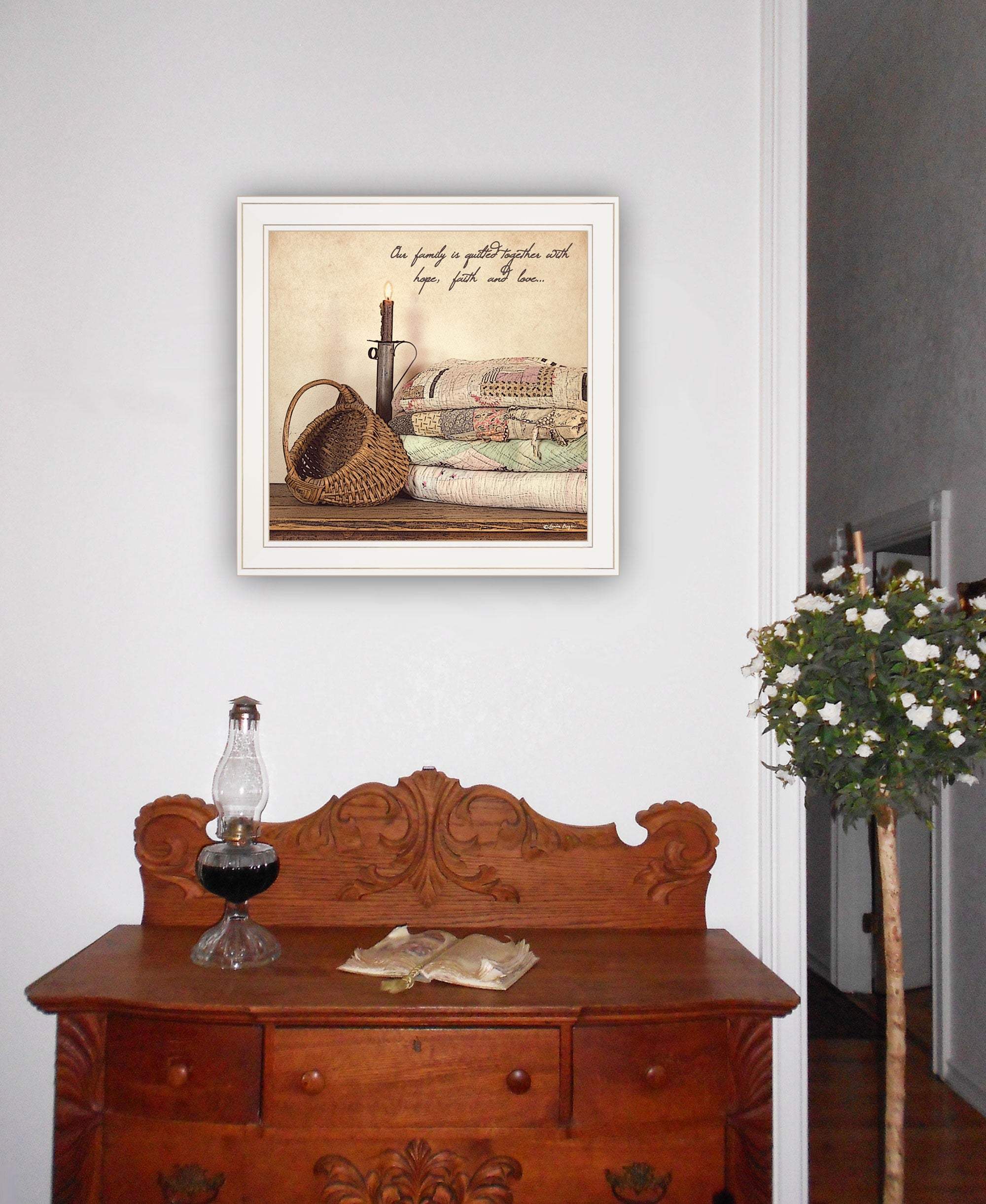 Quilted Together 1 White Framed Print Wall Art - Image 4