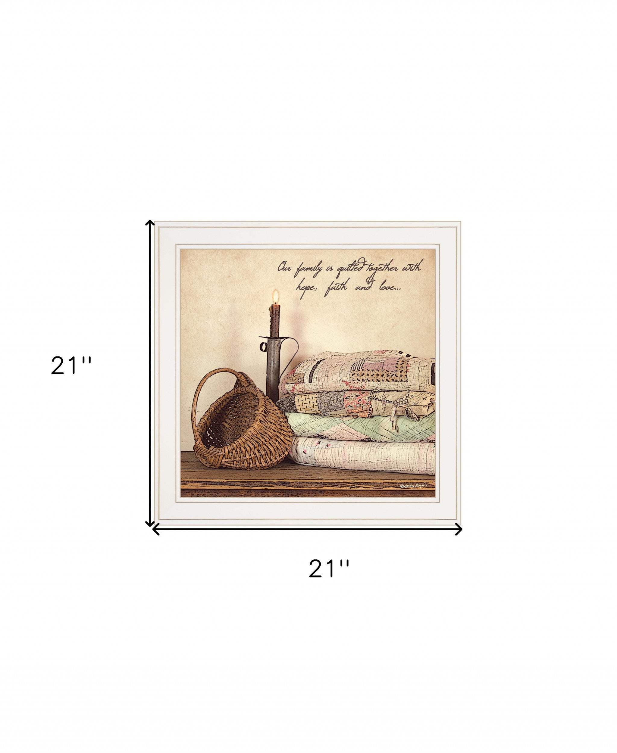 Quilted Together 1 White Framed Print Wall Art - Image 5
