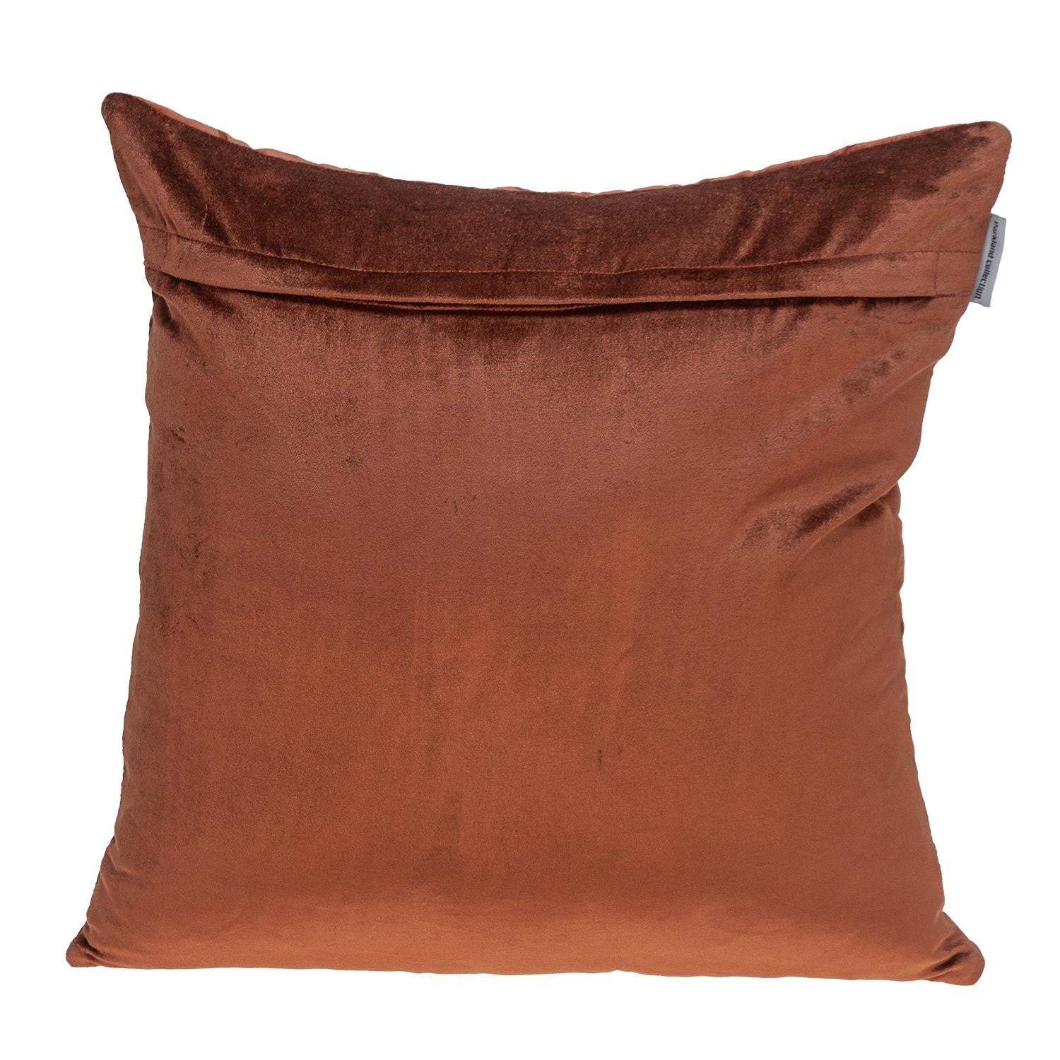 Quilted Velvet Arrows Burnt Orange Decorative Throw Pillow - Image 4