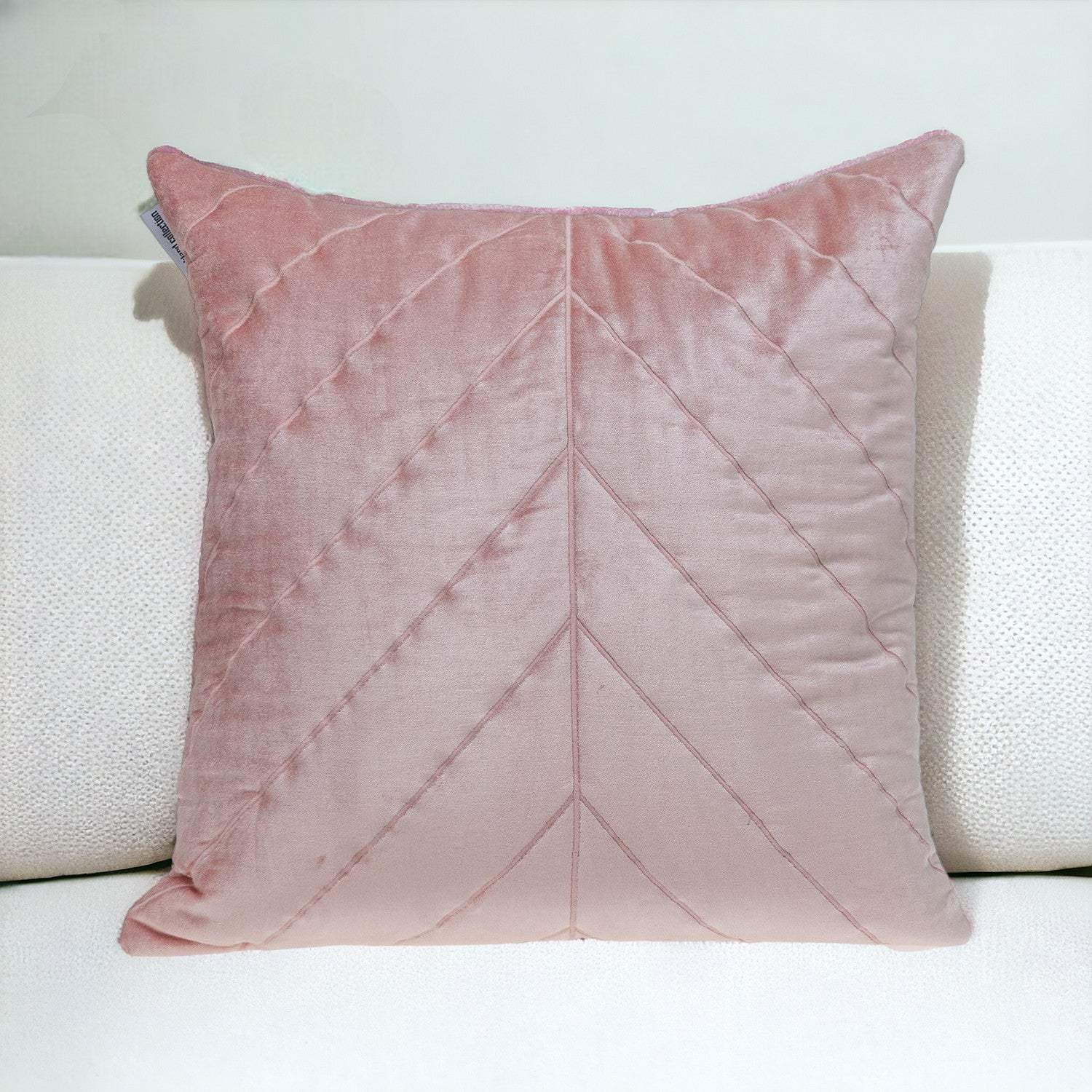 Quilted Velvet Arrows Pink Decorative Throw Pillow - Image 2