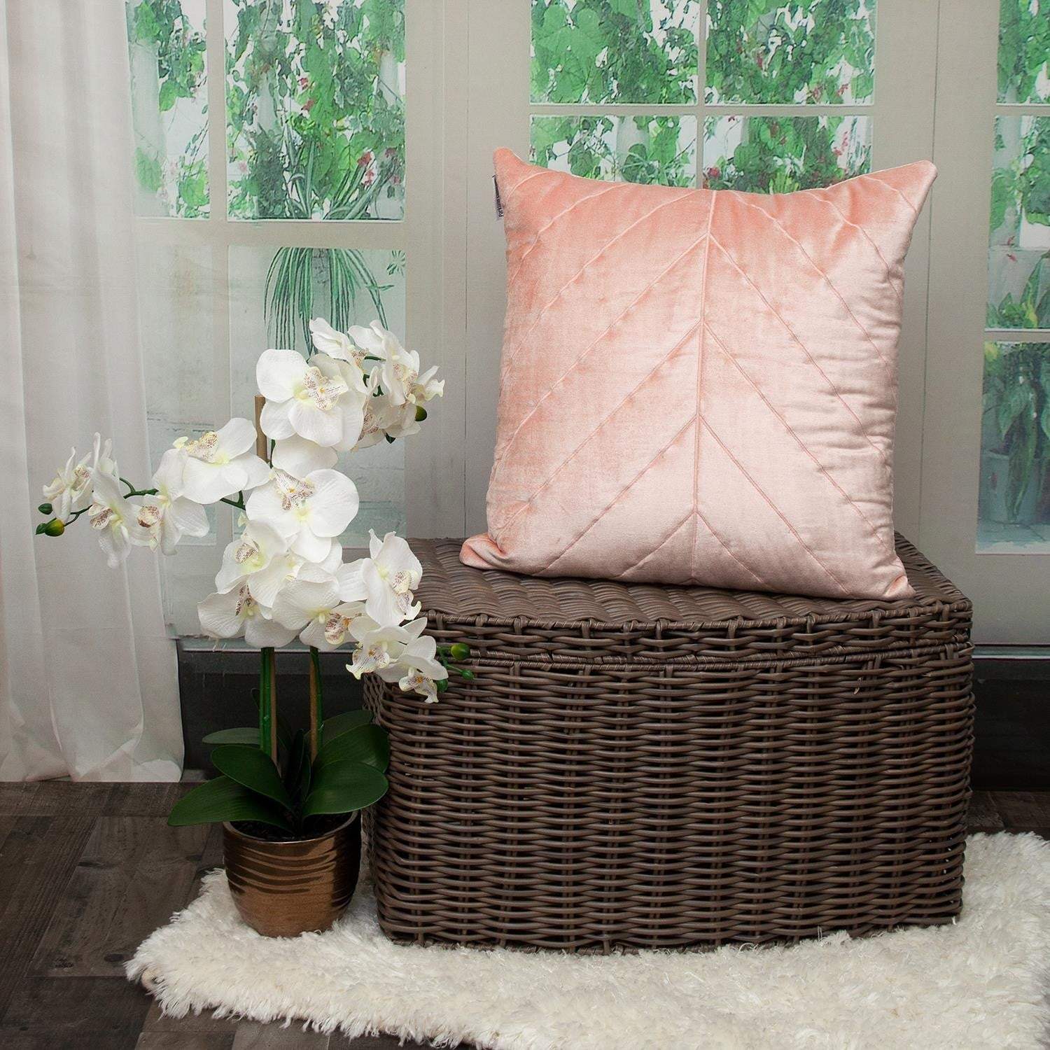 Quilted Velvet Arrows Pink Decorative Throw Pillow - Image 8