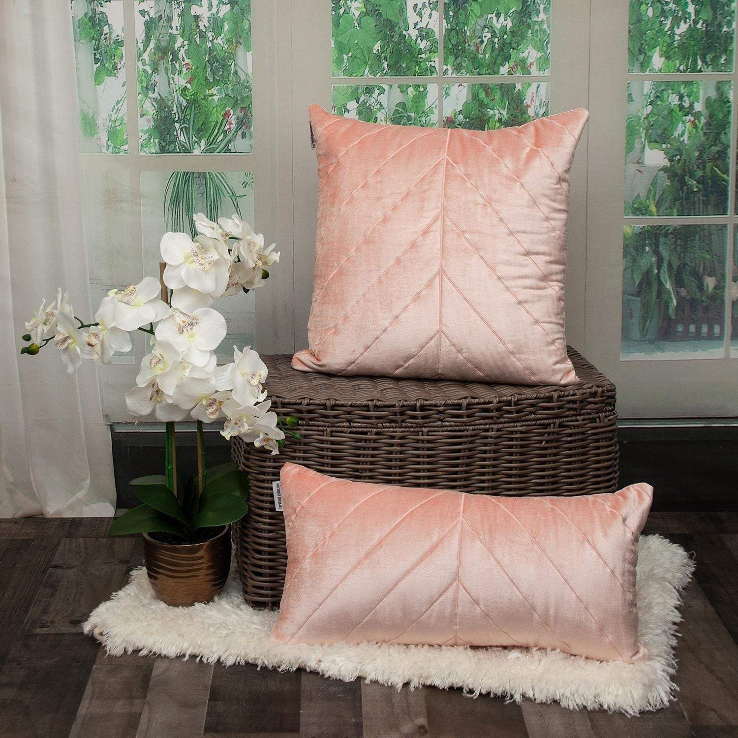 Quilted Velvet Arrows Pink Decorative Throw Pillow - Image 9