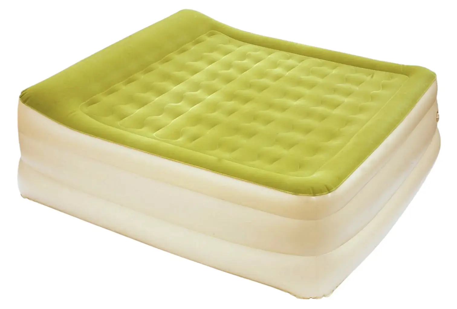 Raised Head Moss Green Inflatable Queen Size Bed Mattress - Image 3
