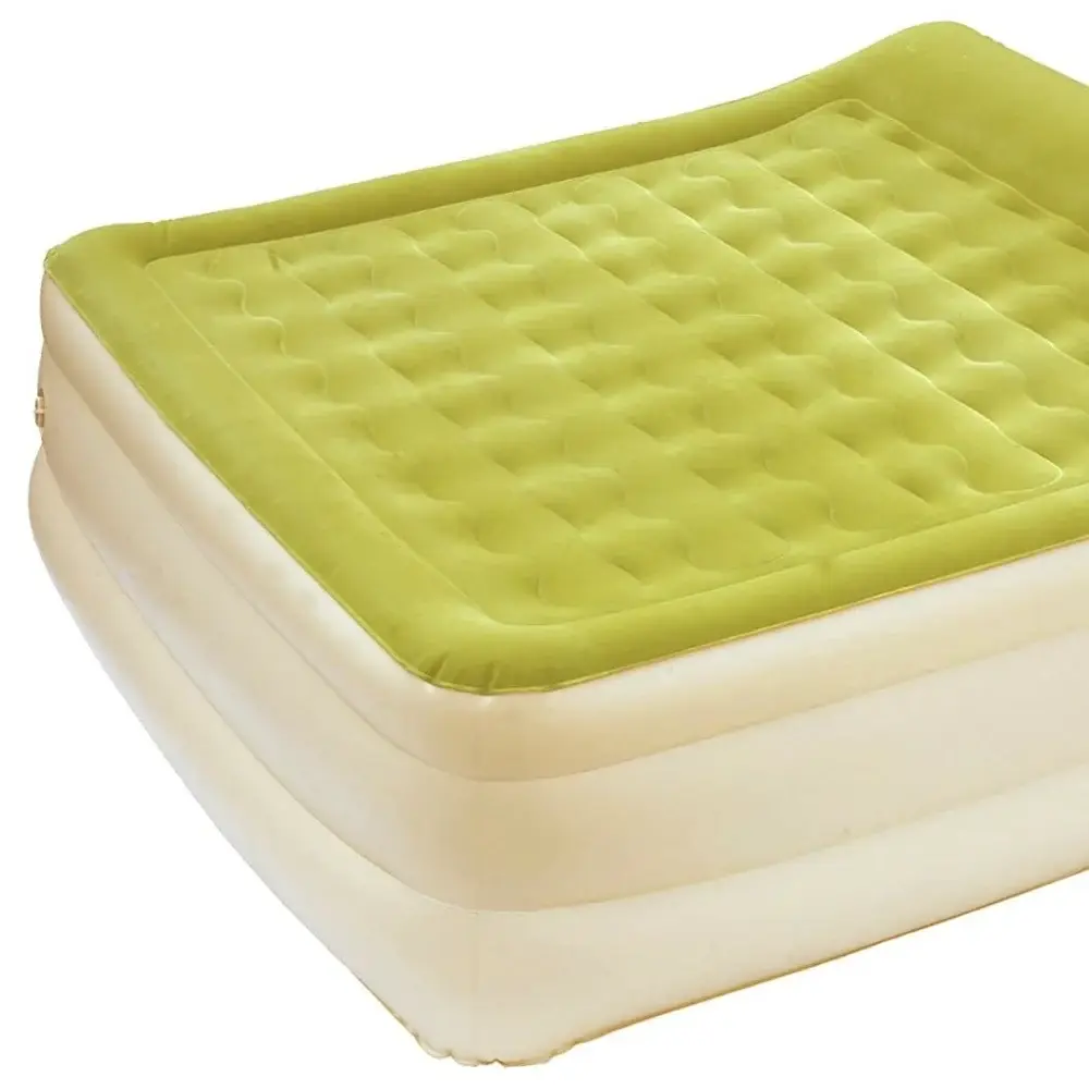 Raised Head Moss Green Inflatable Queen Size Bed Mattress - Image 4
