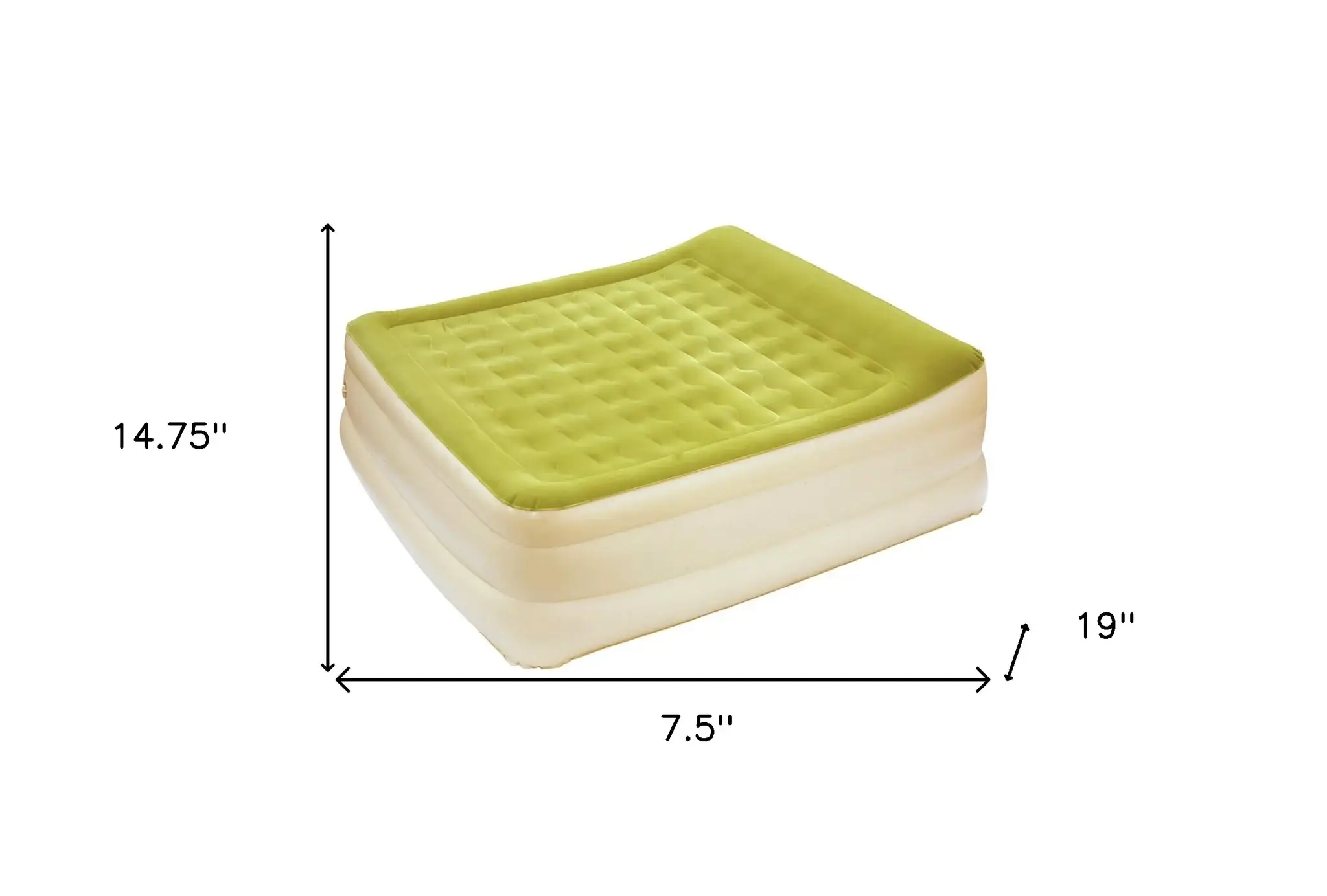 Raised Head Moss Green Inflatable Queen Size Bed Mattress - Image 7