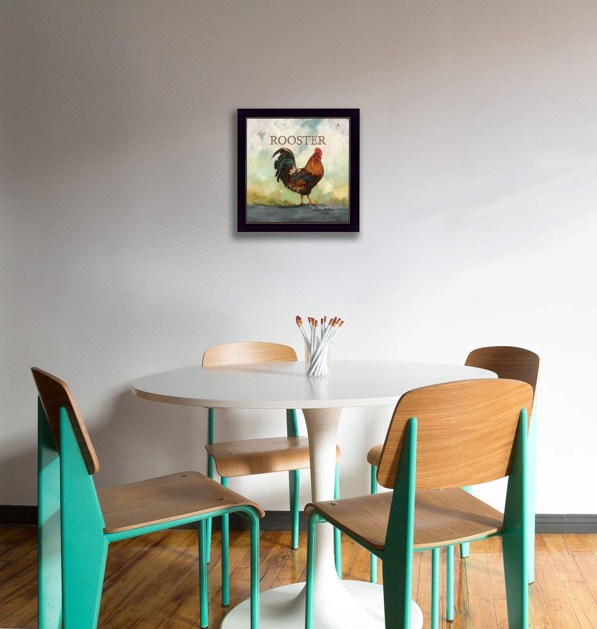 Raleigh the Rooster Black Framed Print Wall Art - Image 5