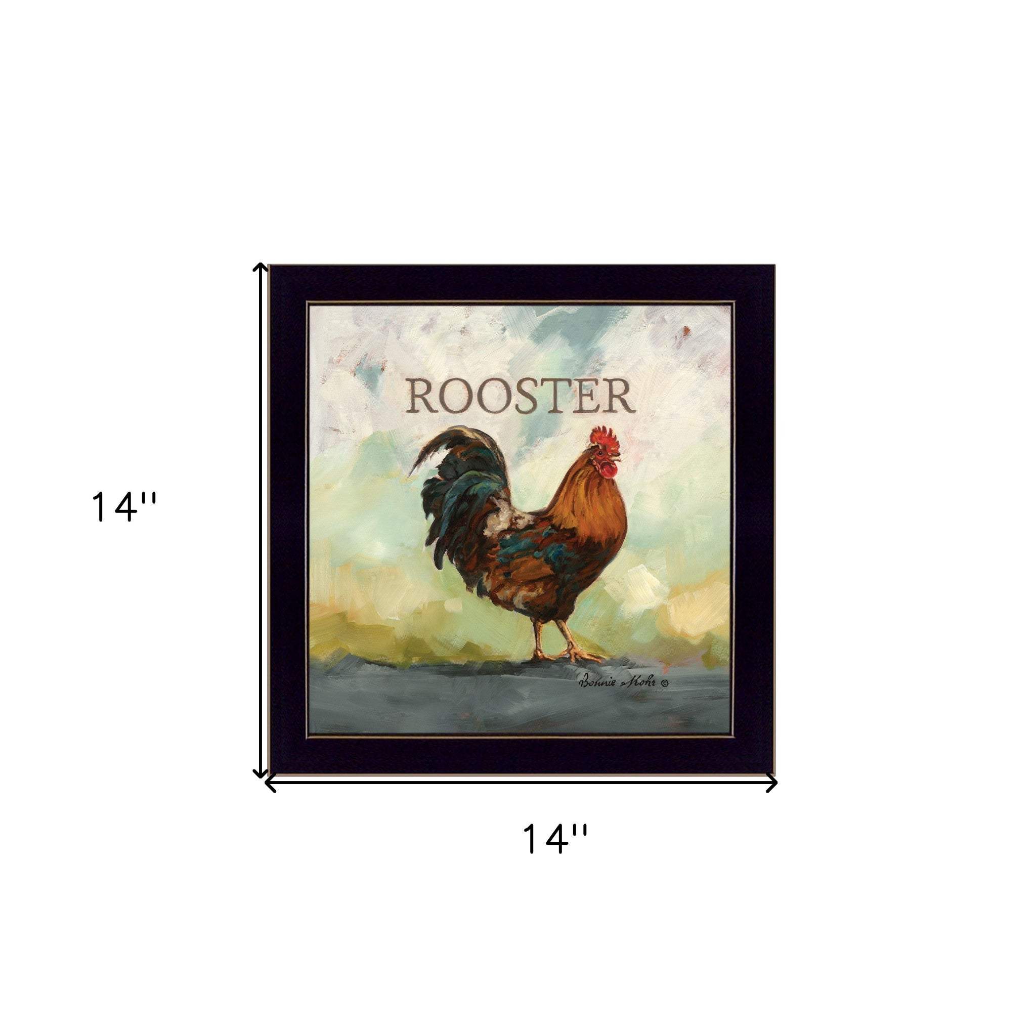 Raleigh the Rooster Black Framed Print Wall Art - Image 6