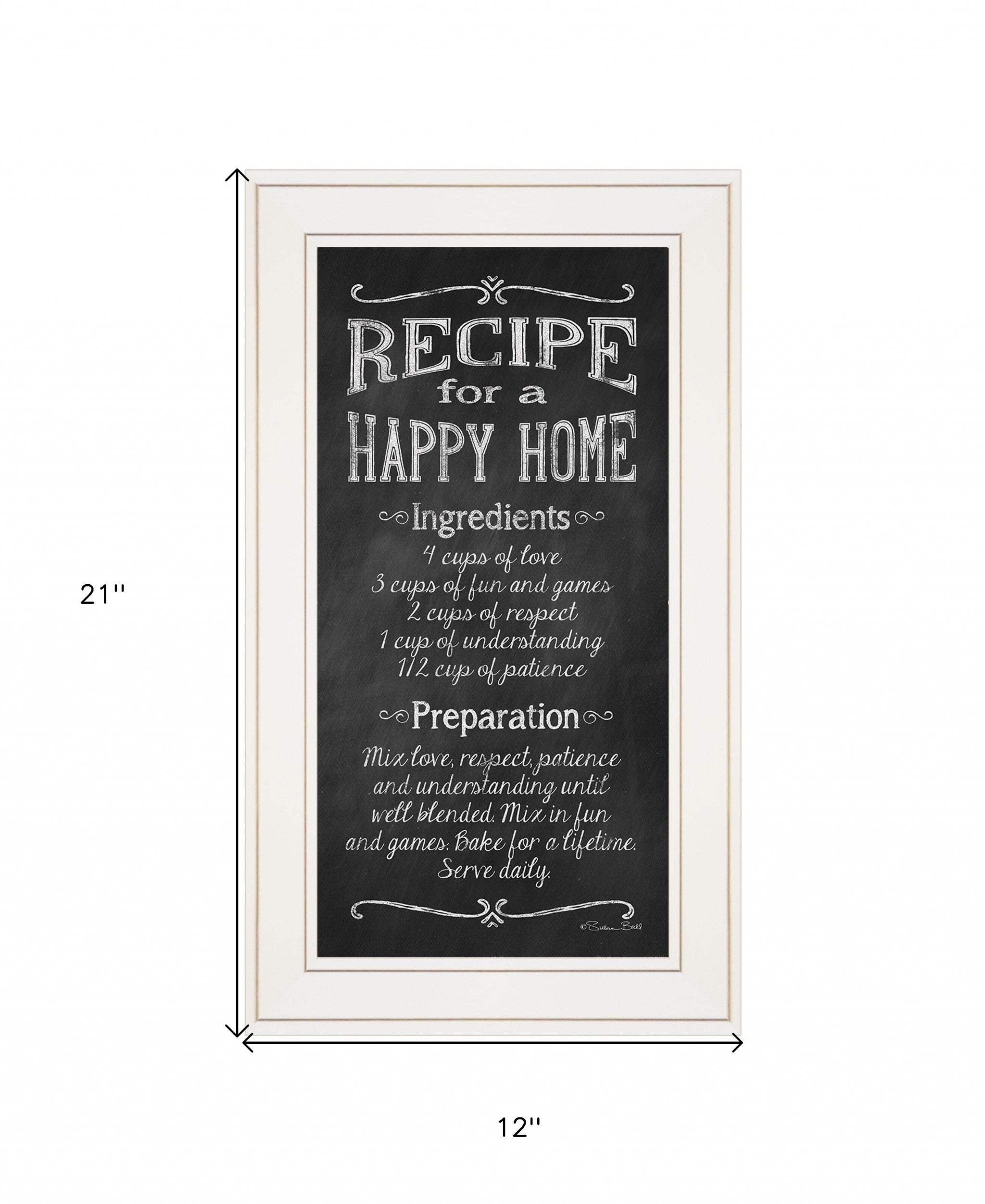 Recipe for a Happy Home 1 White Framed Print Wall Art - Image 6