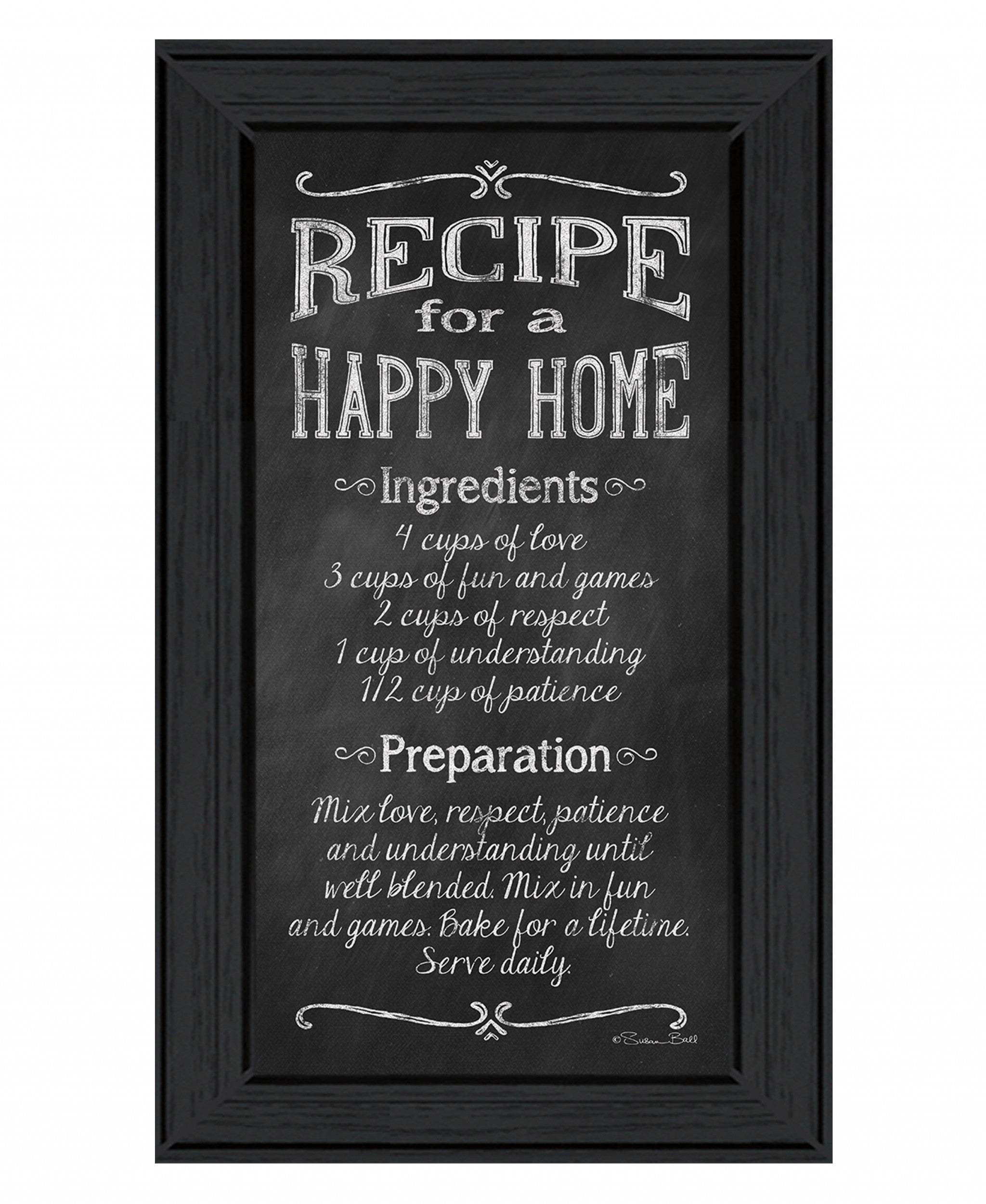 Recipe for a Happy Home 2 Black Framed Print Wall Art - Image 2