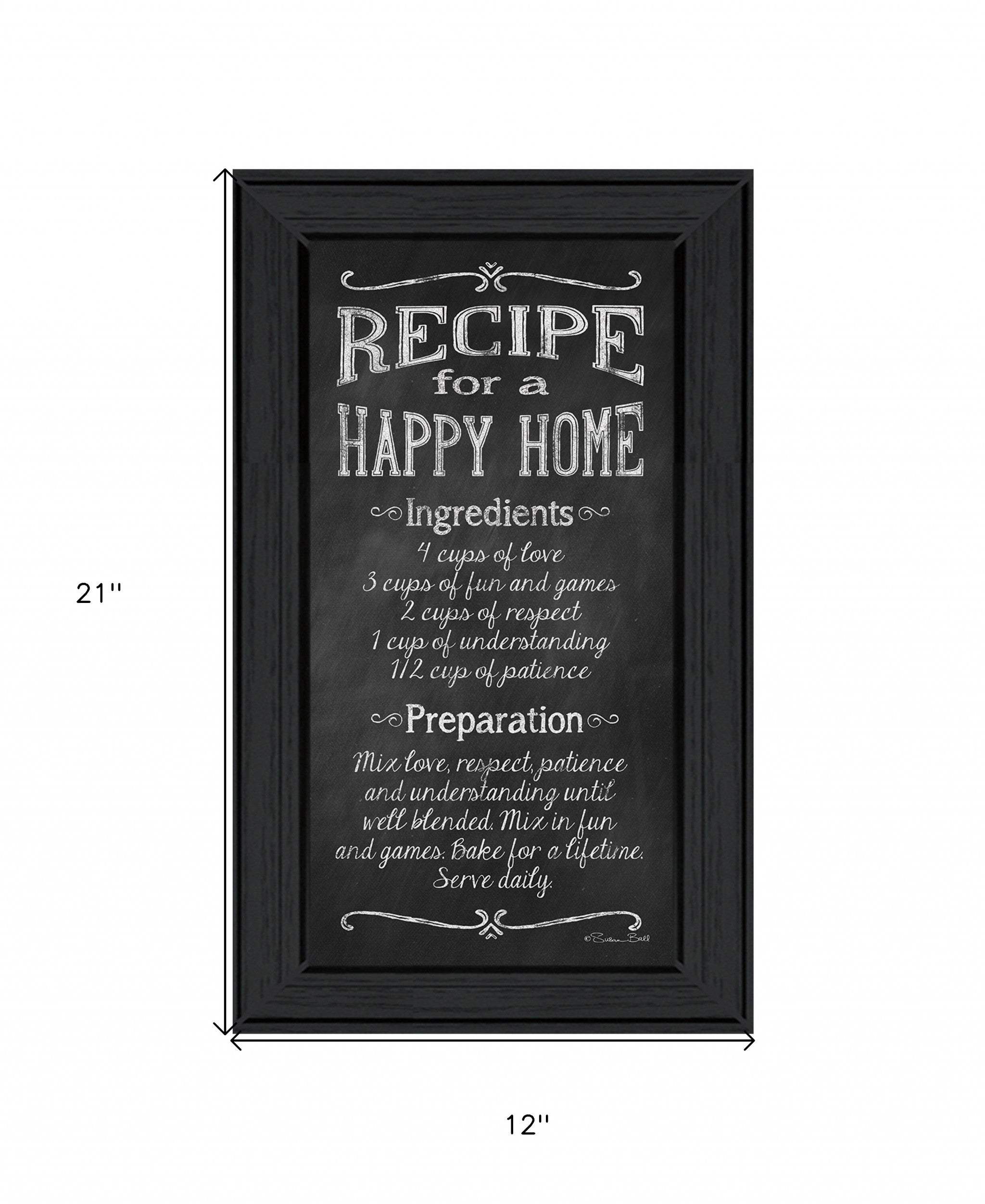 Recipe for a Happy Home 2 Black Framed Print Wall Art - Image 4