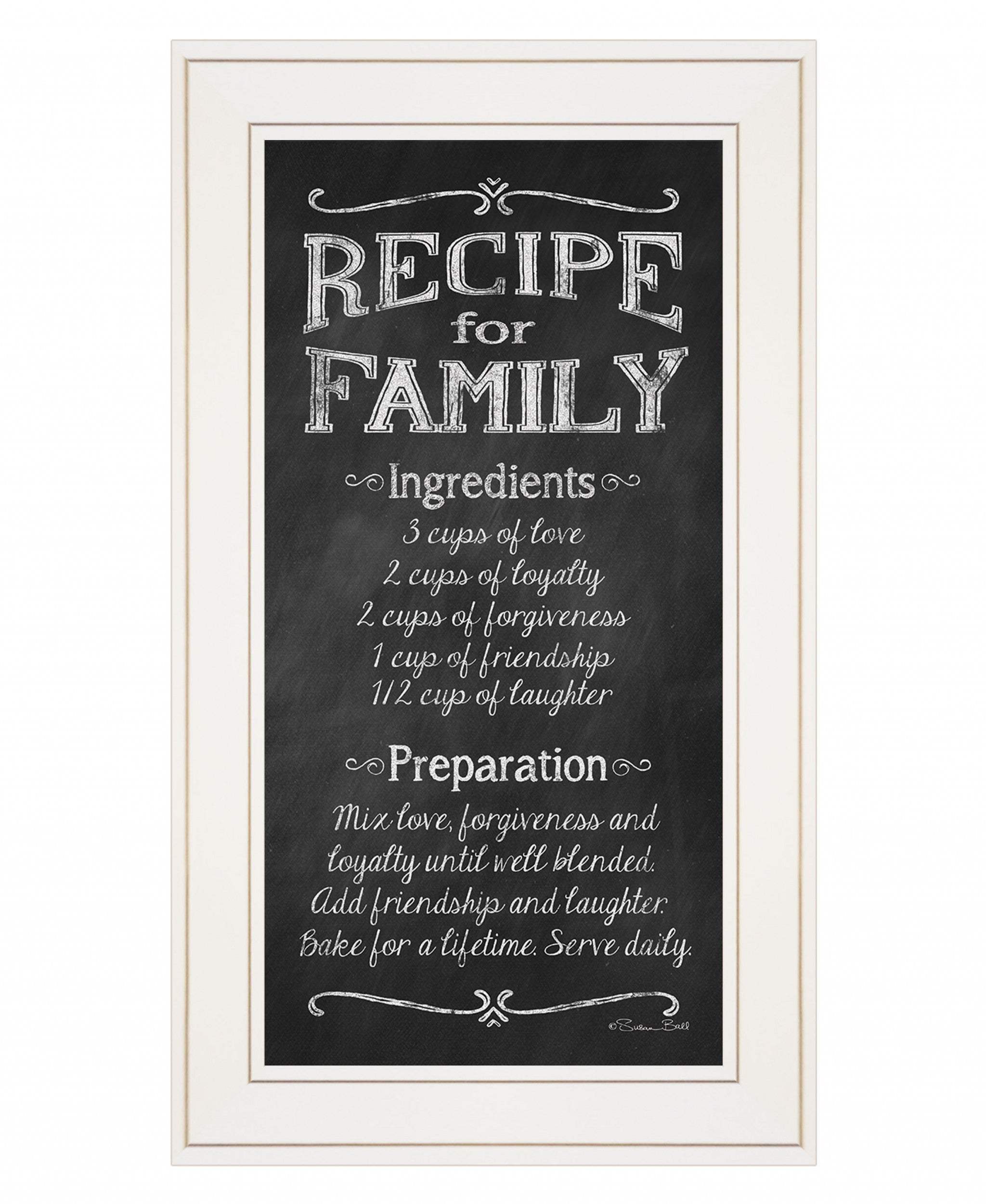 Recipe for Family White Framed Print Wall Art - Image 2