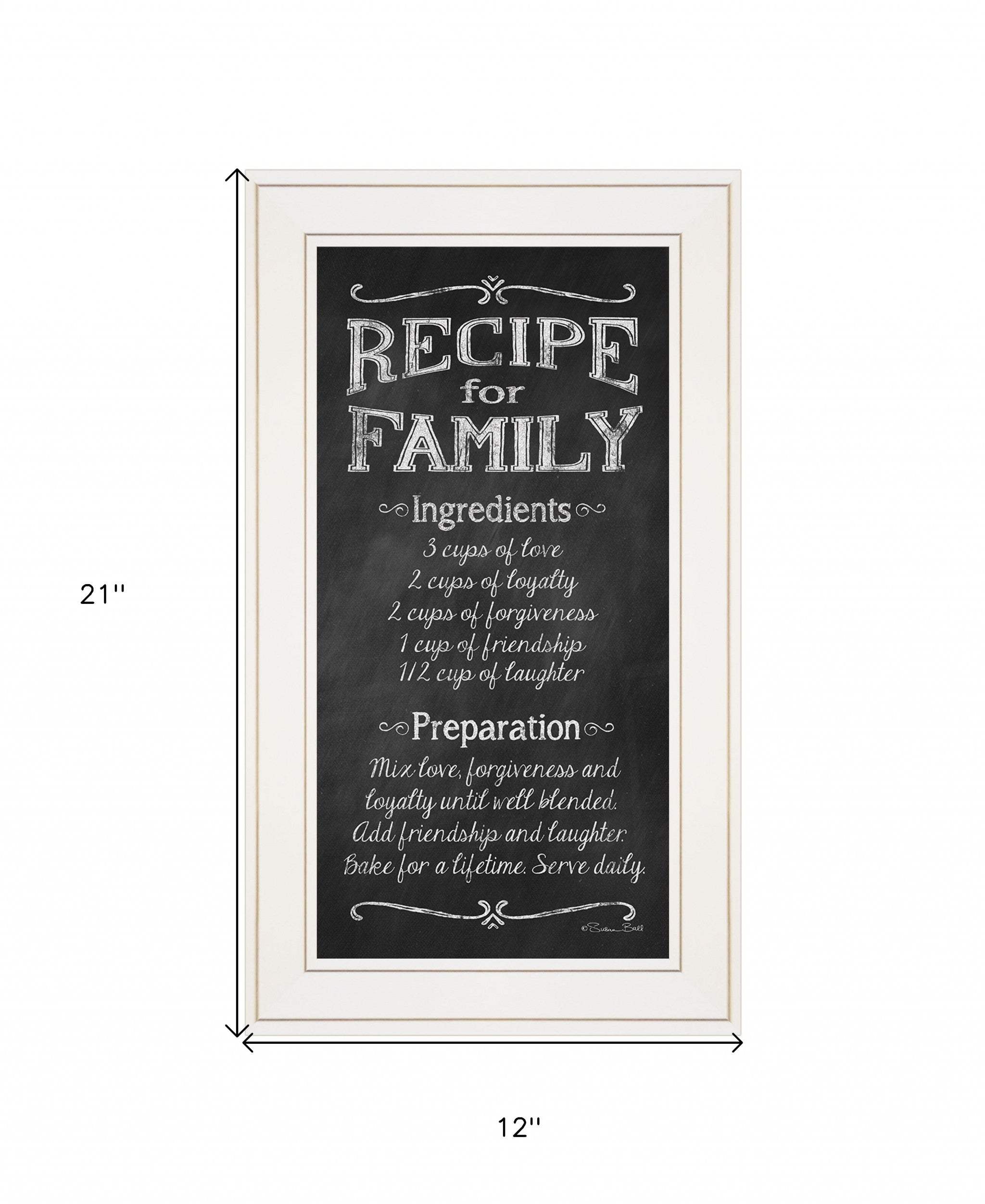 Recipe for Family White Framed Print Wall Art - Image 4