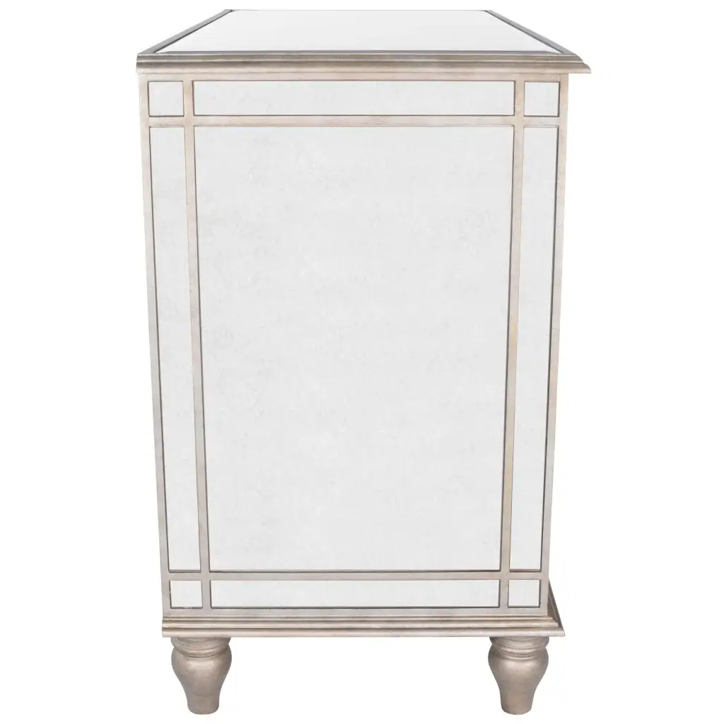 Rectangle Mirrored Three Drawer Console Storage Chest - Image 3