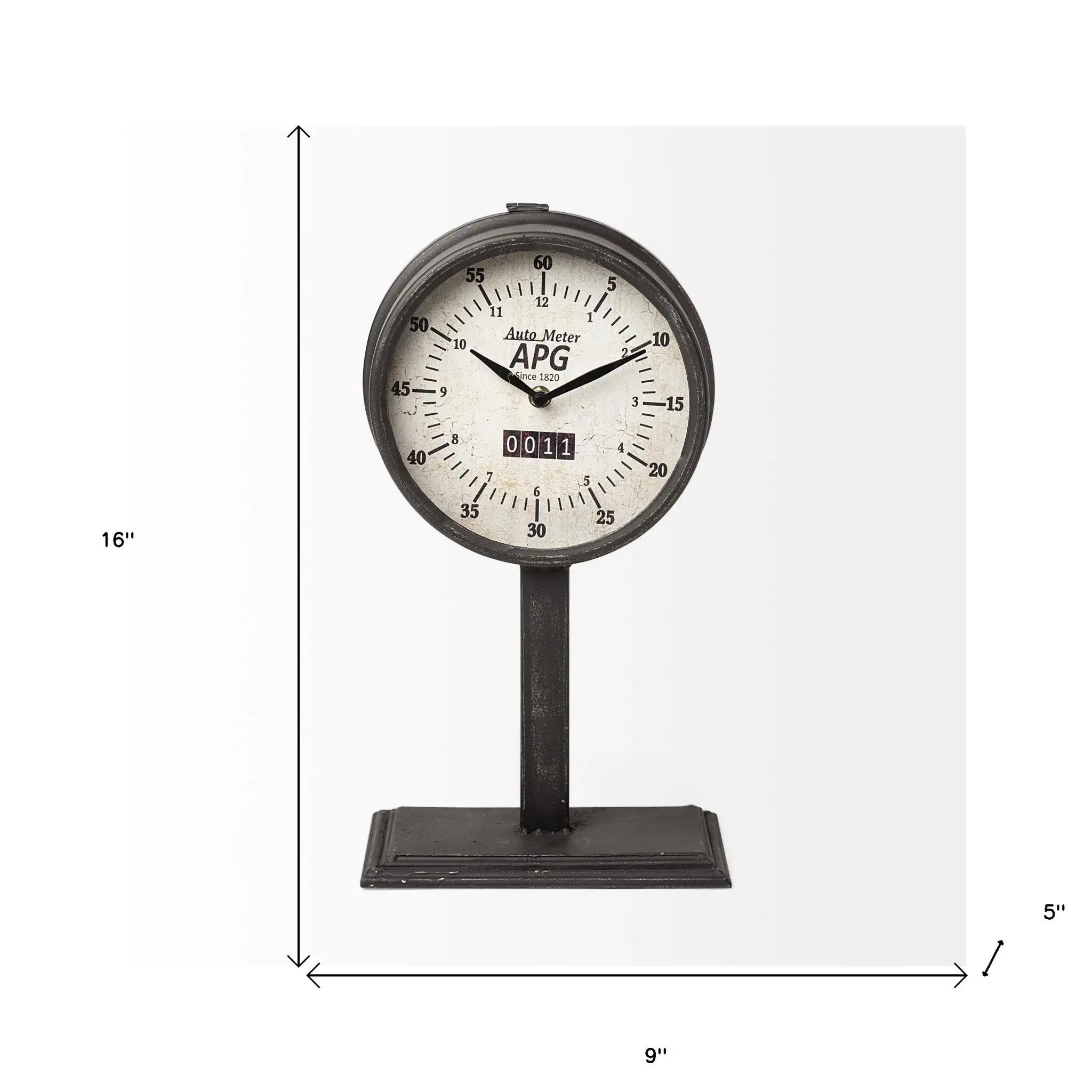Rectangular Table Clock With Automobile Speedometer Style - Image 5