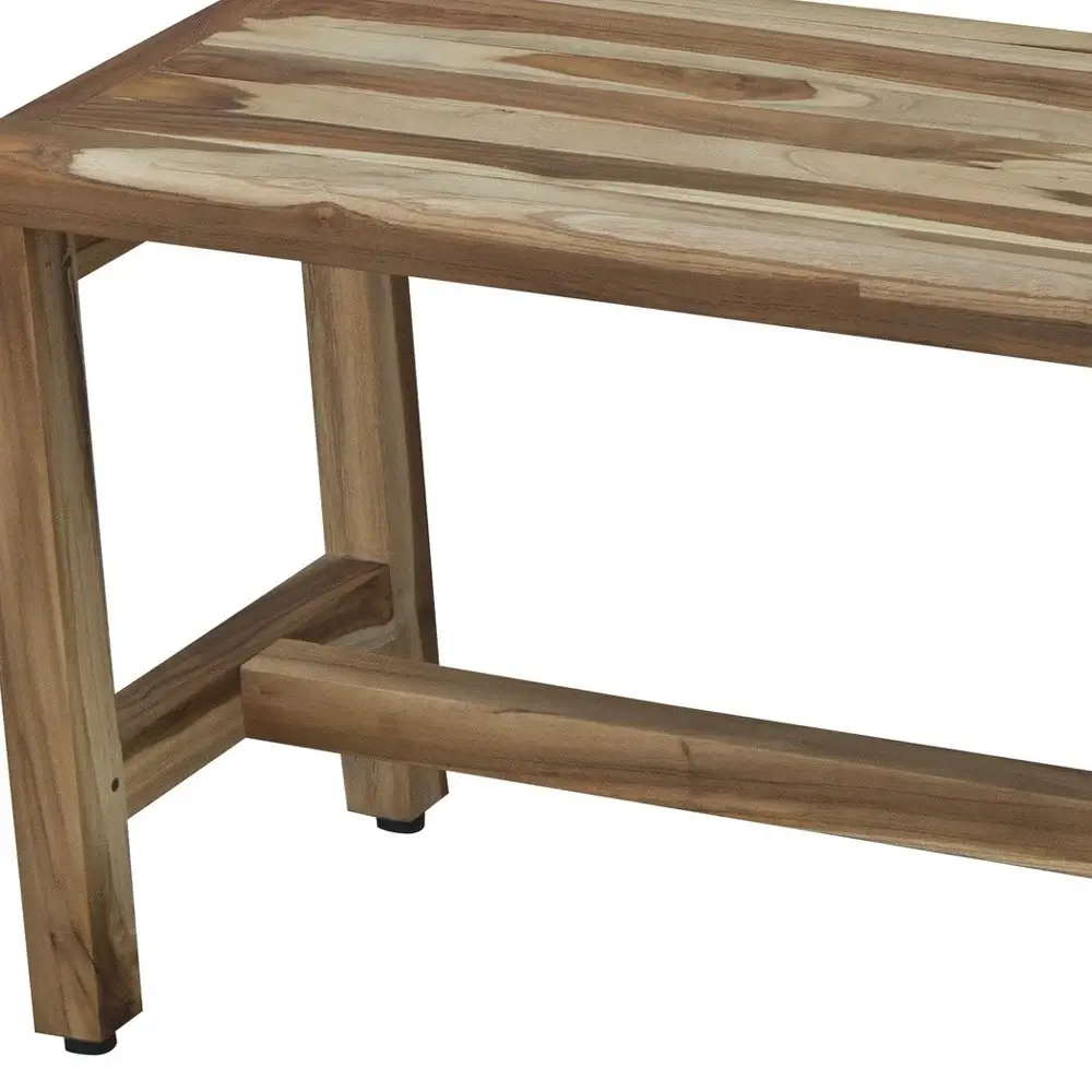 Rectangular Teak Shower Bench In Natural Finish - Image 4