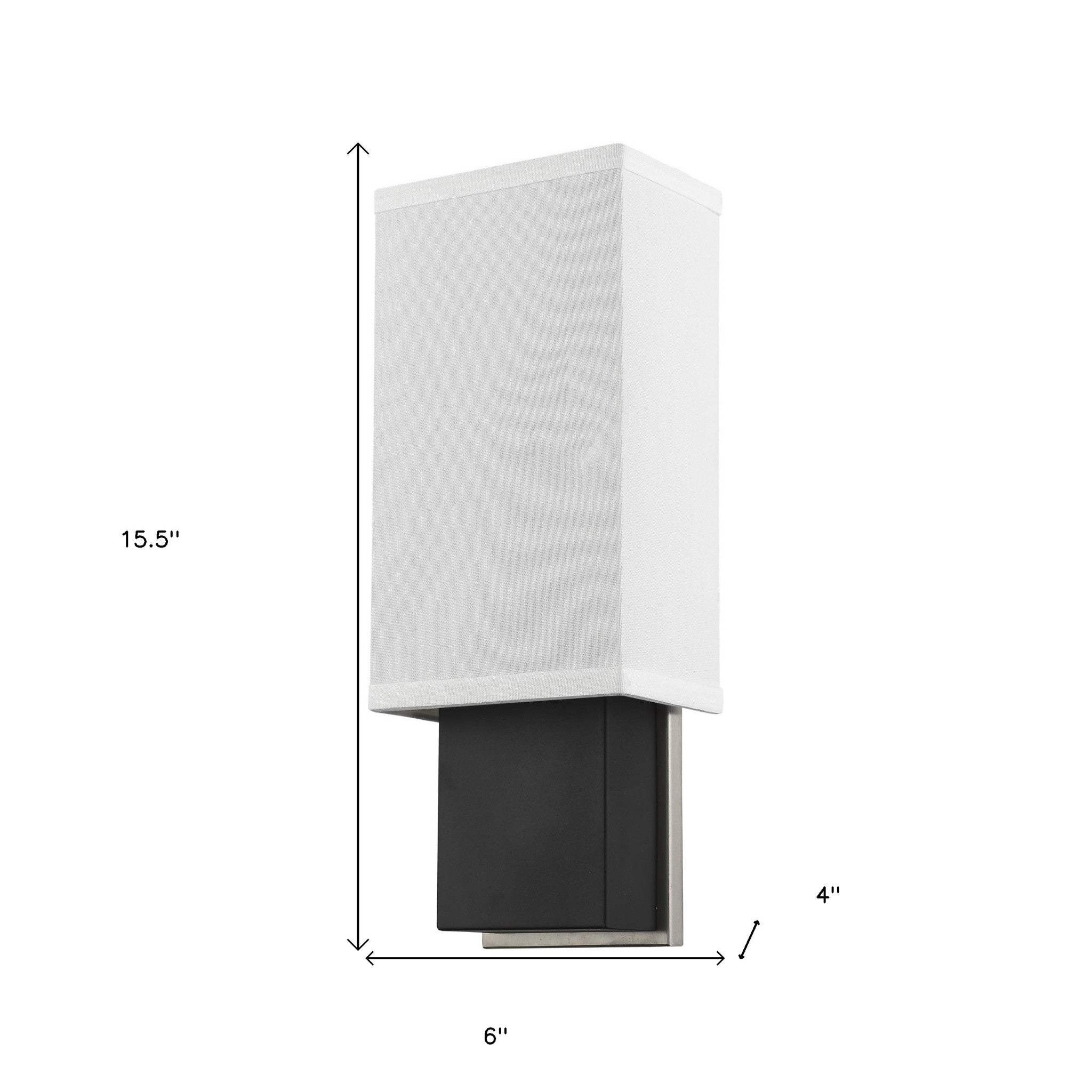 Rectangular Wall Sconce with Linen Fabric Shade - Image 4