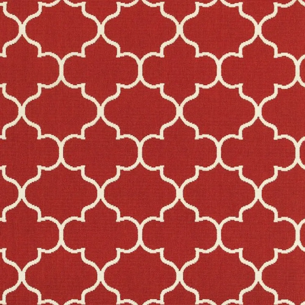 Red and Ivory Indoor Outdoor Area Rug - Image 2