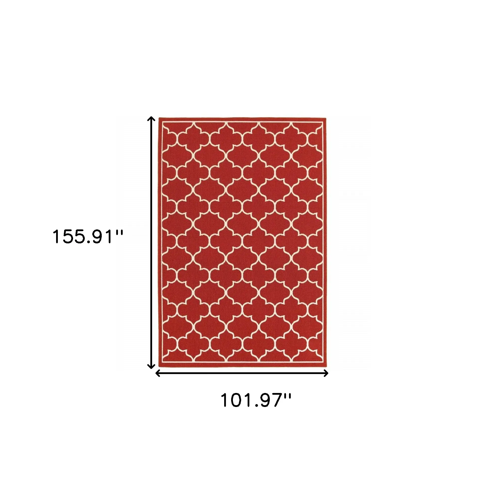 Red and Ivory Indoor Outdoor Area Rug - Image 4