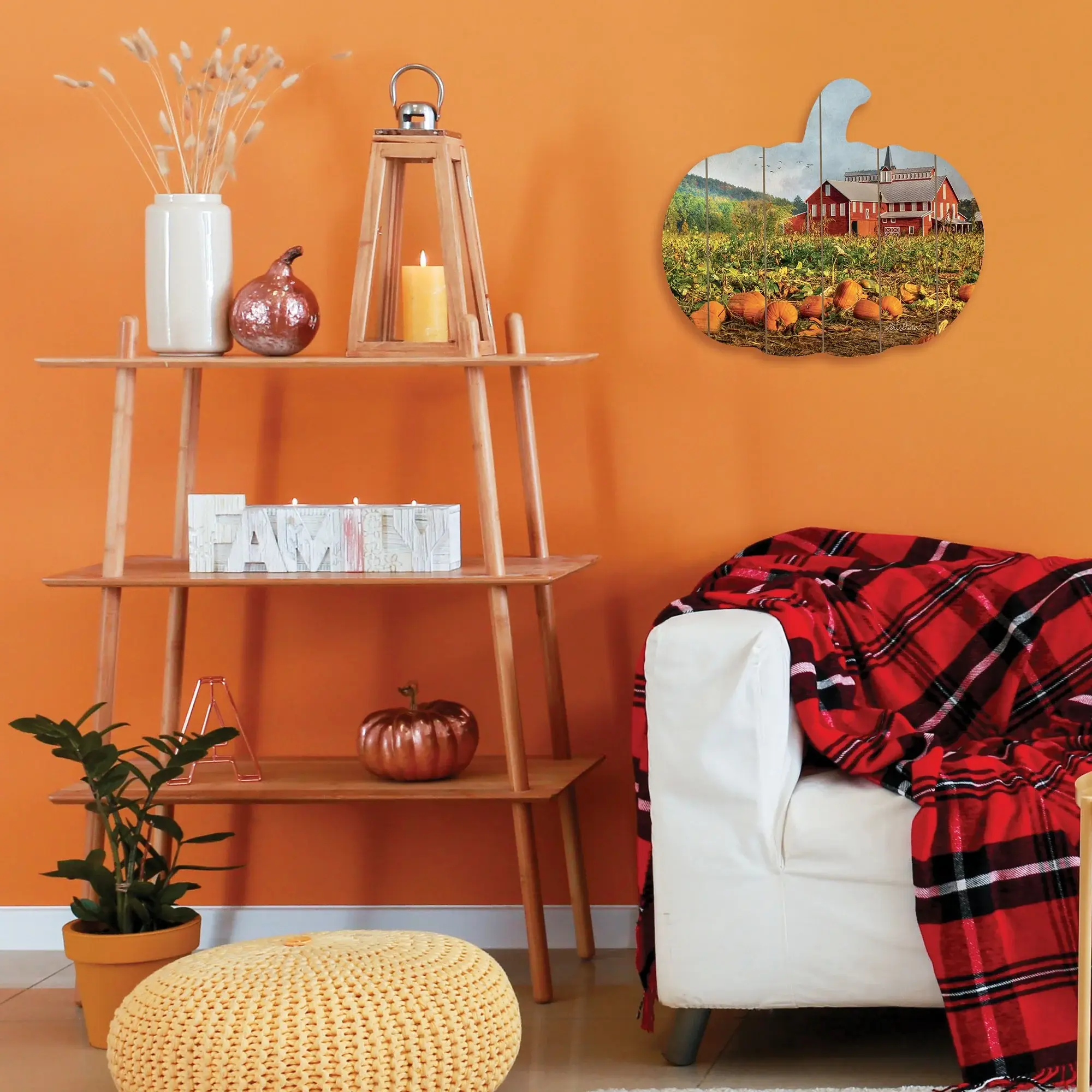Red Barn Pumpkin Patch Unframed Print Wall Art - Image 4