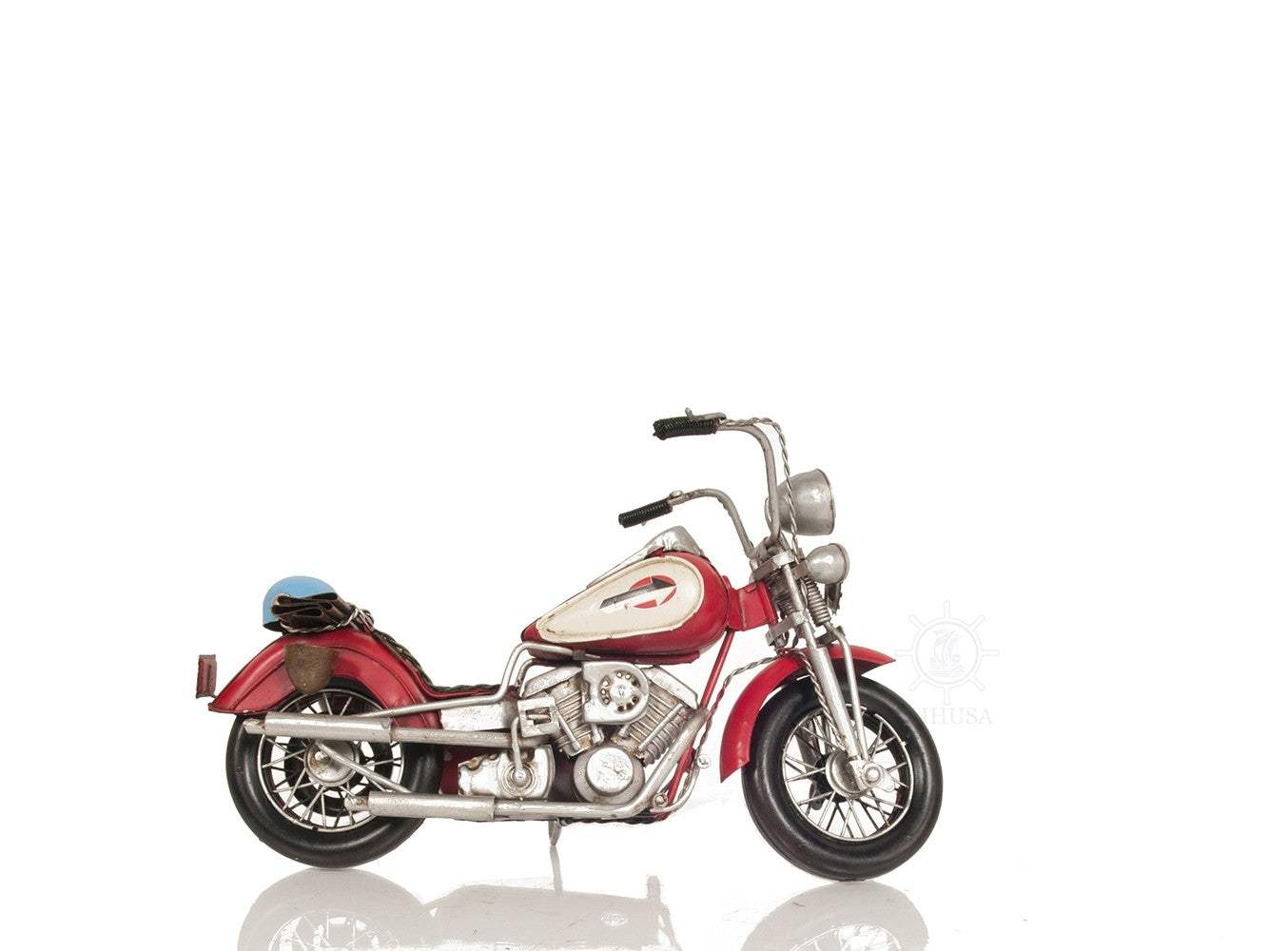 Red Harley Davidson Motorcycle Sculpture - Image 6