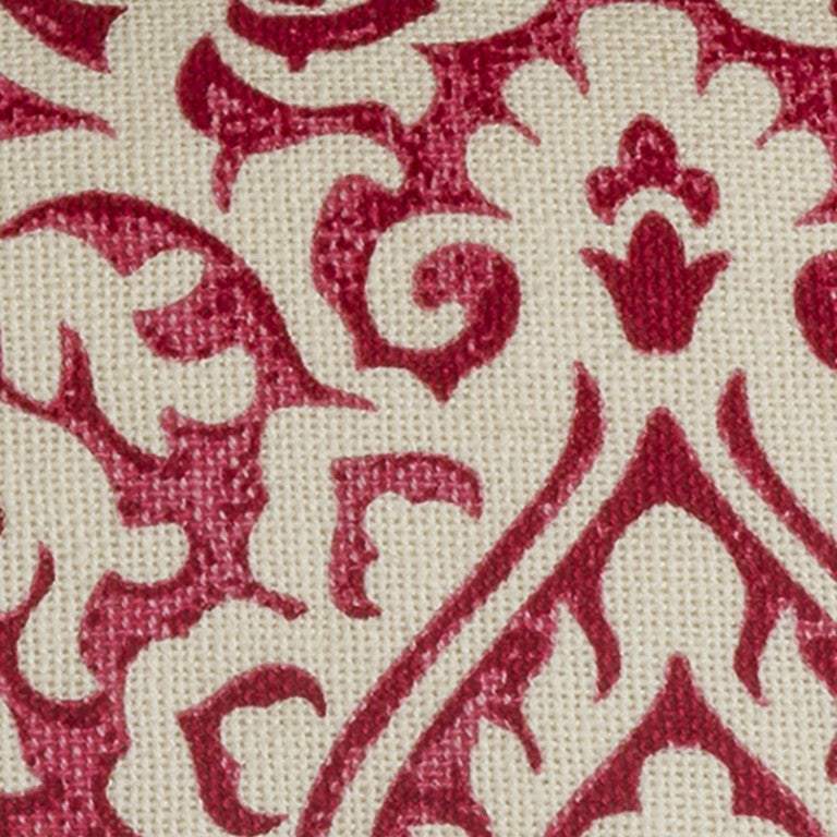 Red Natural Distressed Damask Throw Pillow - Image 4