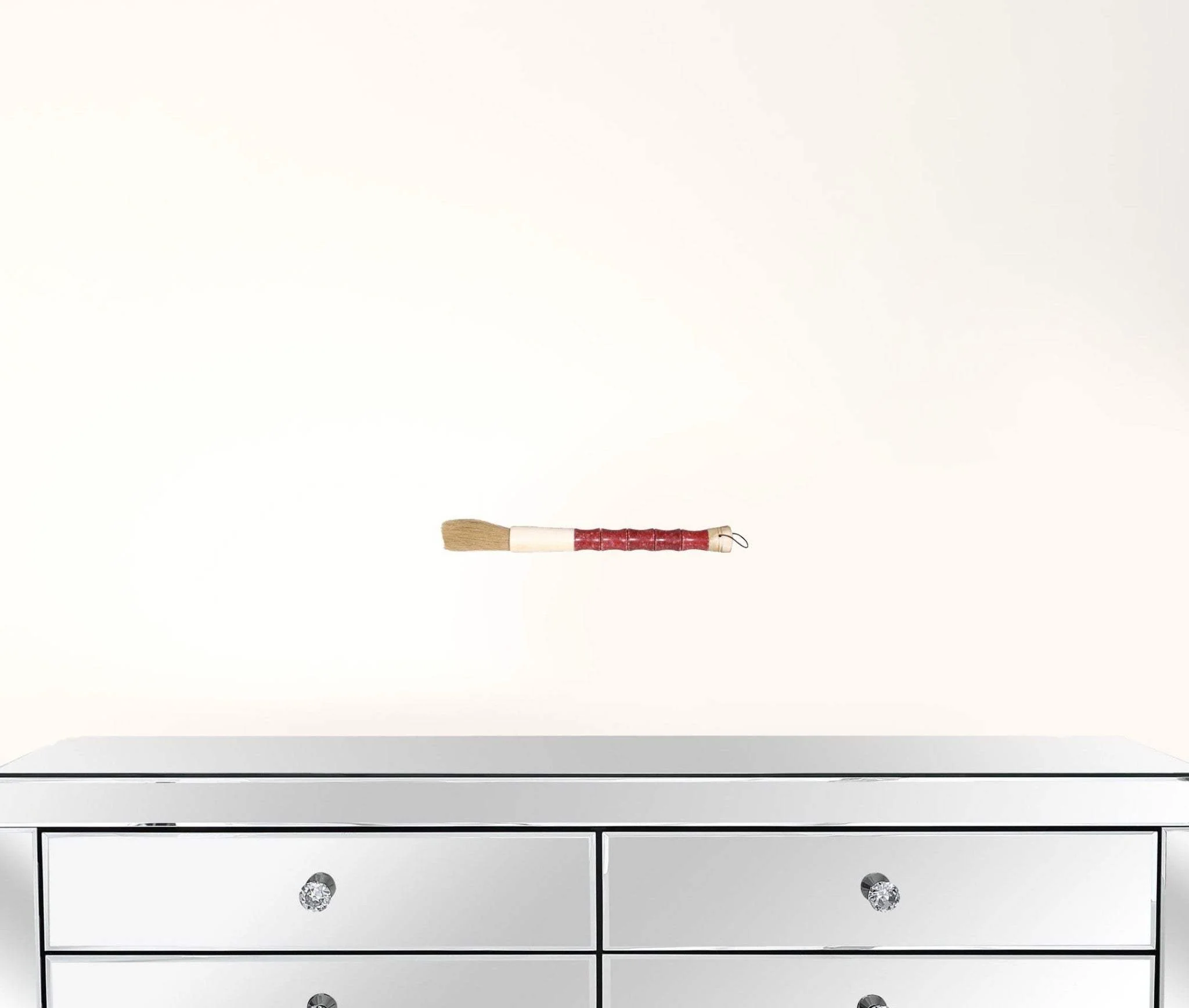 Red Spotted Jade Faux Bamboo Decorative Calligraphy Brush - Image 2
