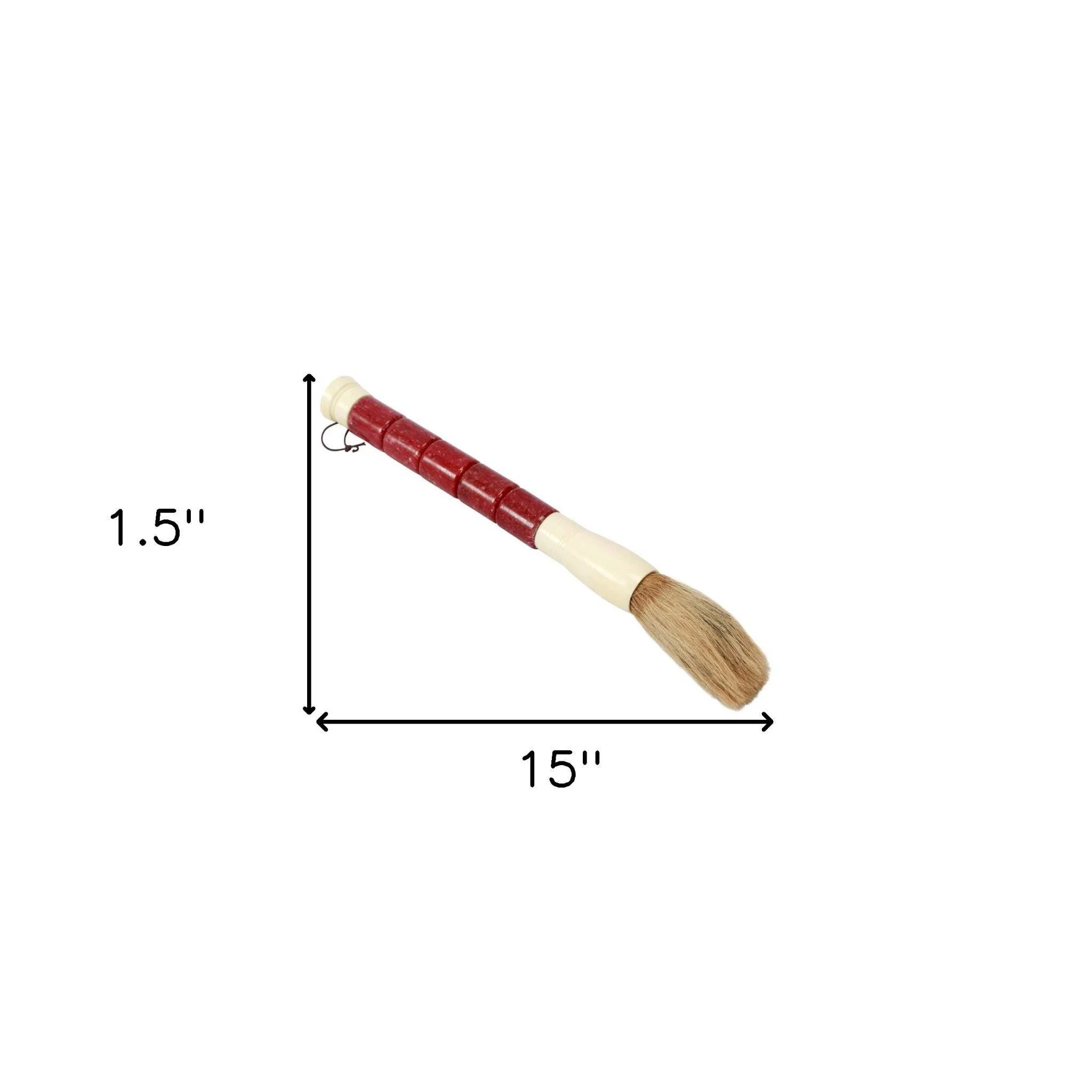 Red Spotted Jade Sectioned Decorative Calligraphy Brush - Image 4