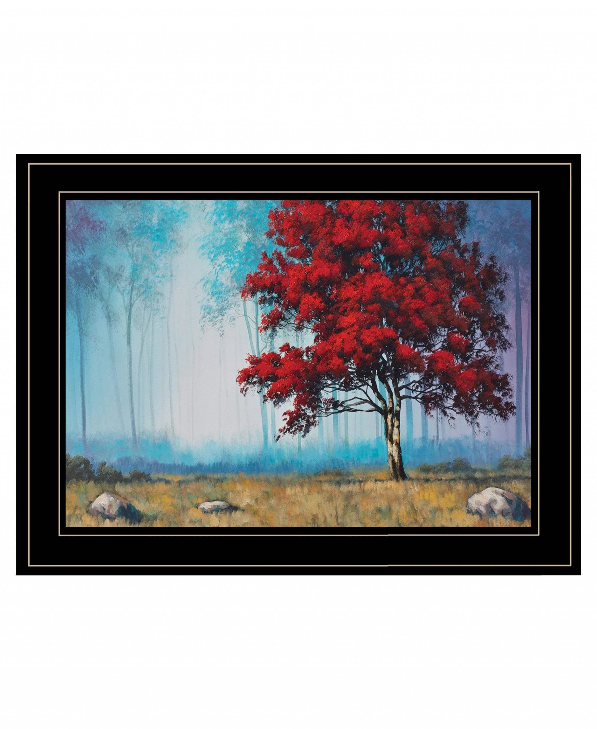 Red Tree 1 Black Framed Print Wall Art - Image 2