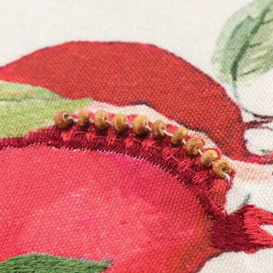 Red White Pomegranates Decorative Throw Pillow - Image 4