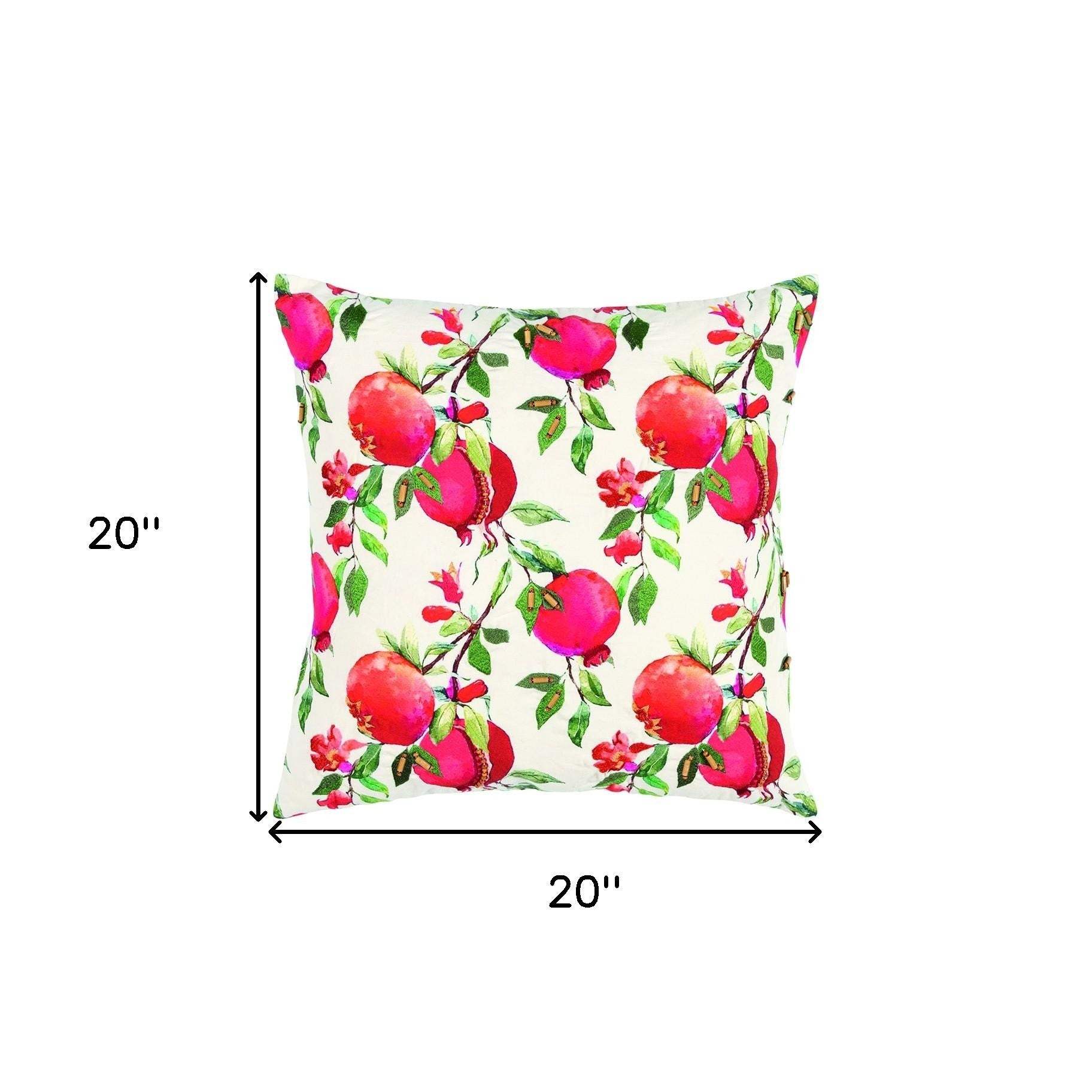 Red White Pomegranates Decorative Throw Pillow - Image 7