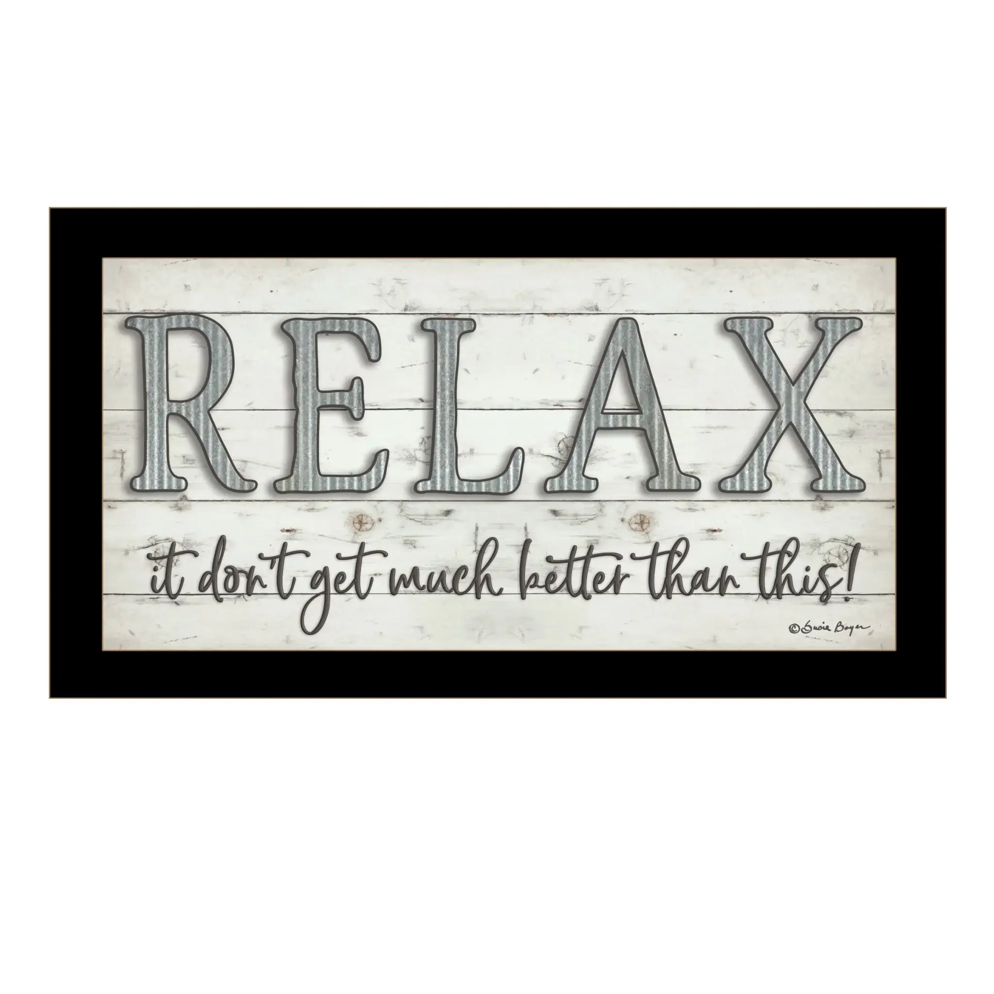 Relax 2 Black Framed Print Bathroom Wall Art - Image 2