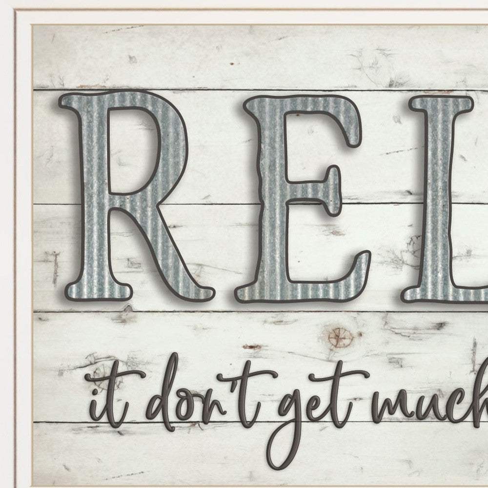 Relax 3 White Framed Print Bathroom Wall Art - Image 3