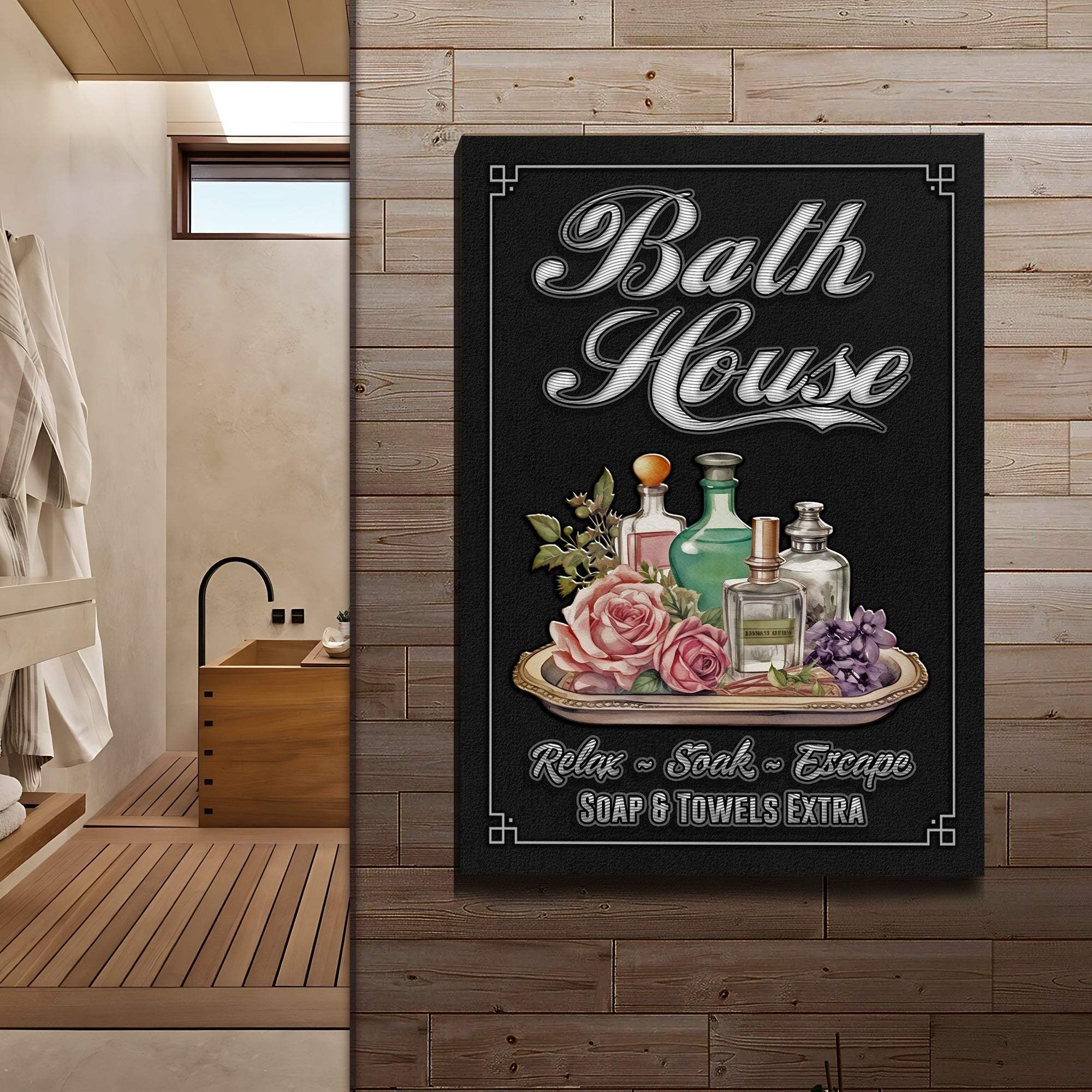 Relax Soak Escape Bath House Sign - Image 3