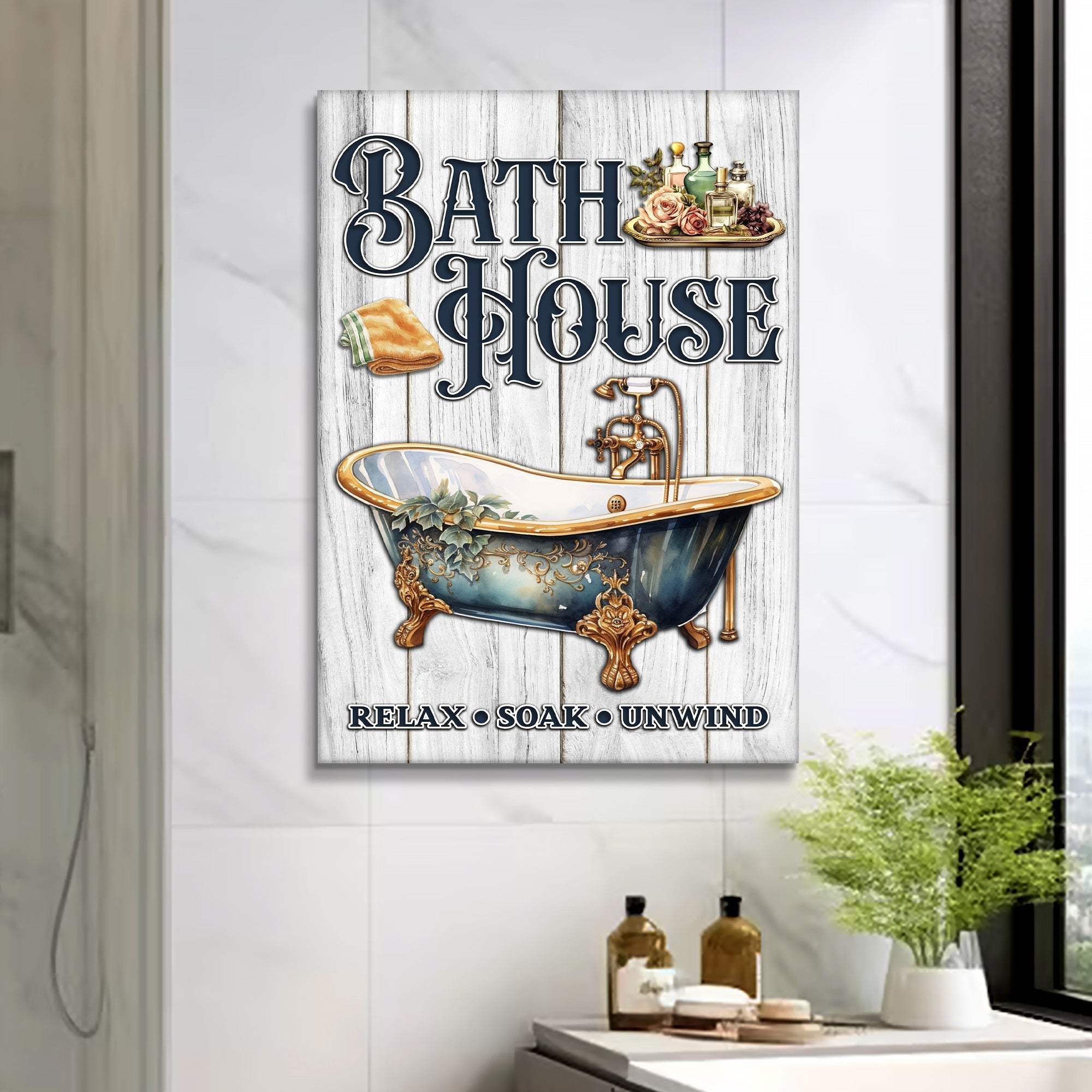 Relax Soak Unwind Bath House Sign - Image 2