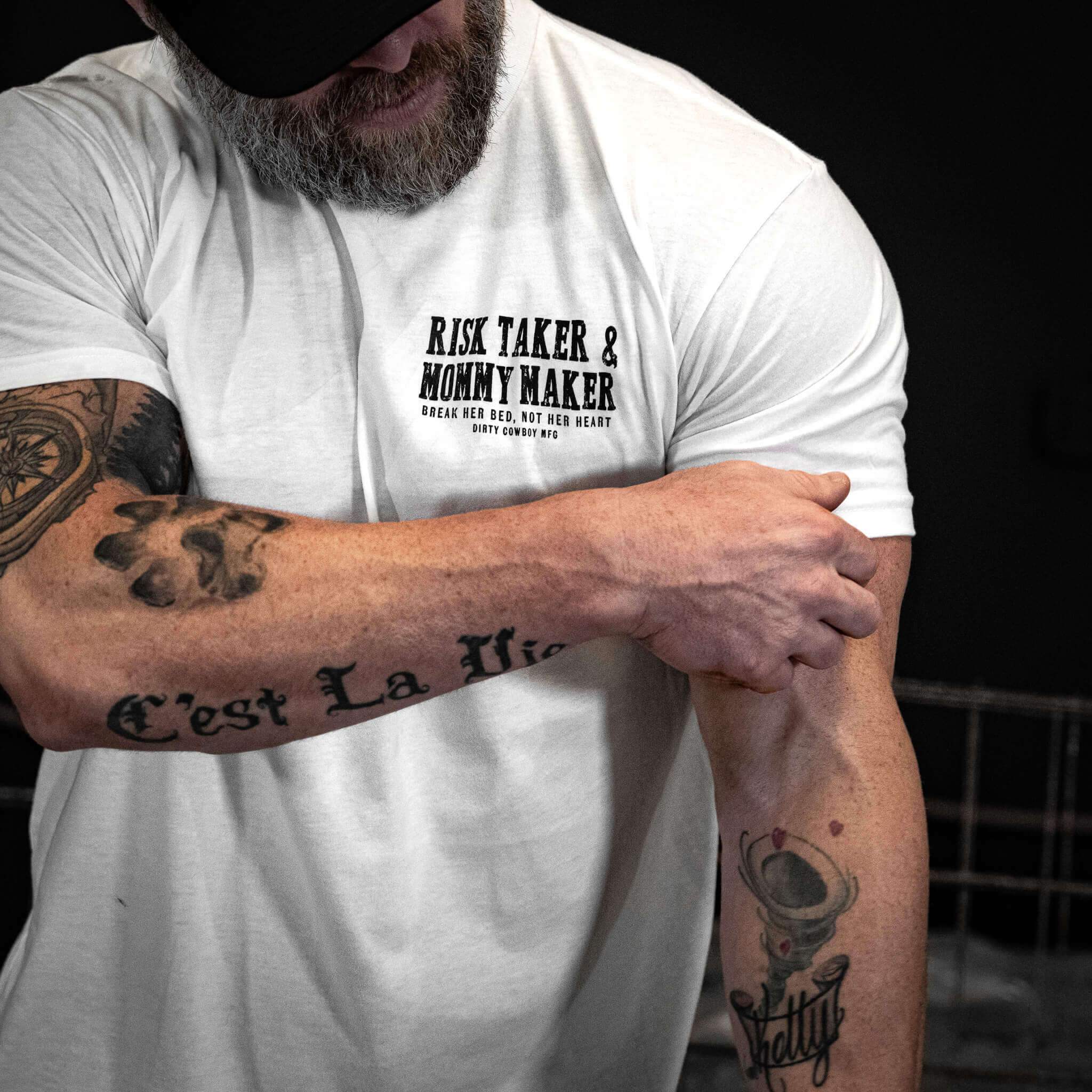 Risk Taker & Mommy Maker Men's T-Shirt - Image 14